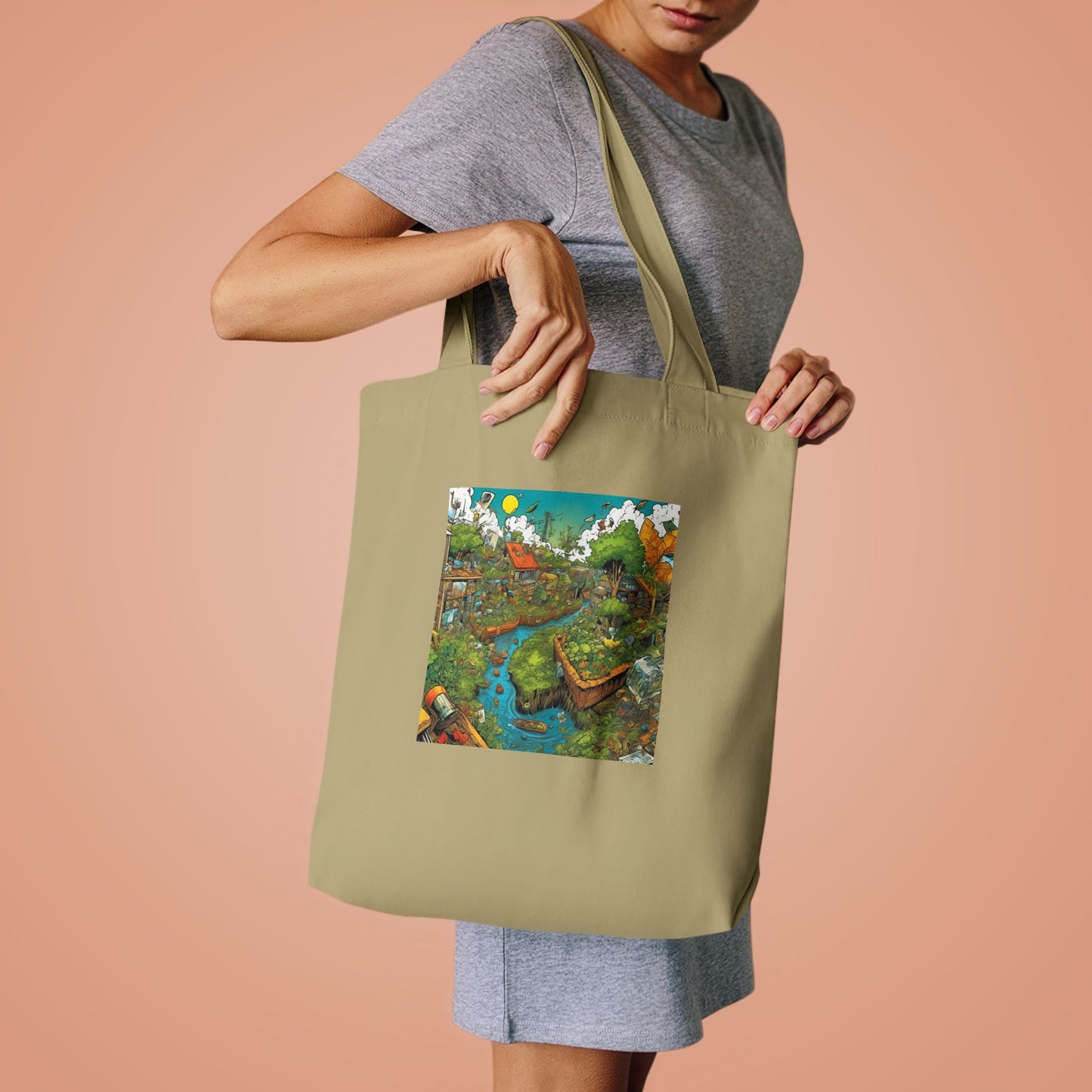 Whimsical Garden Stream Nature Gift Art Tote Bag