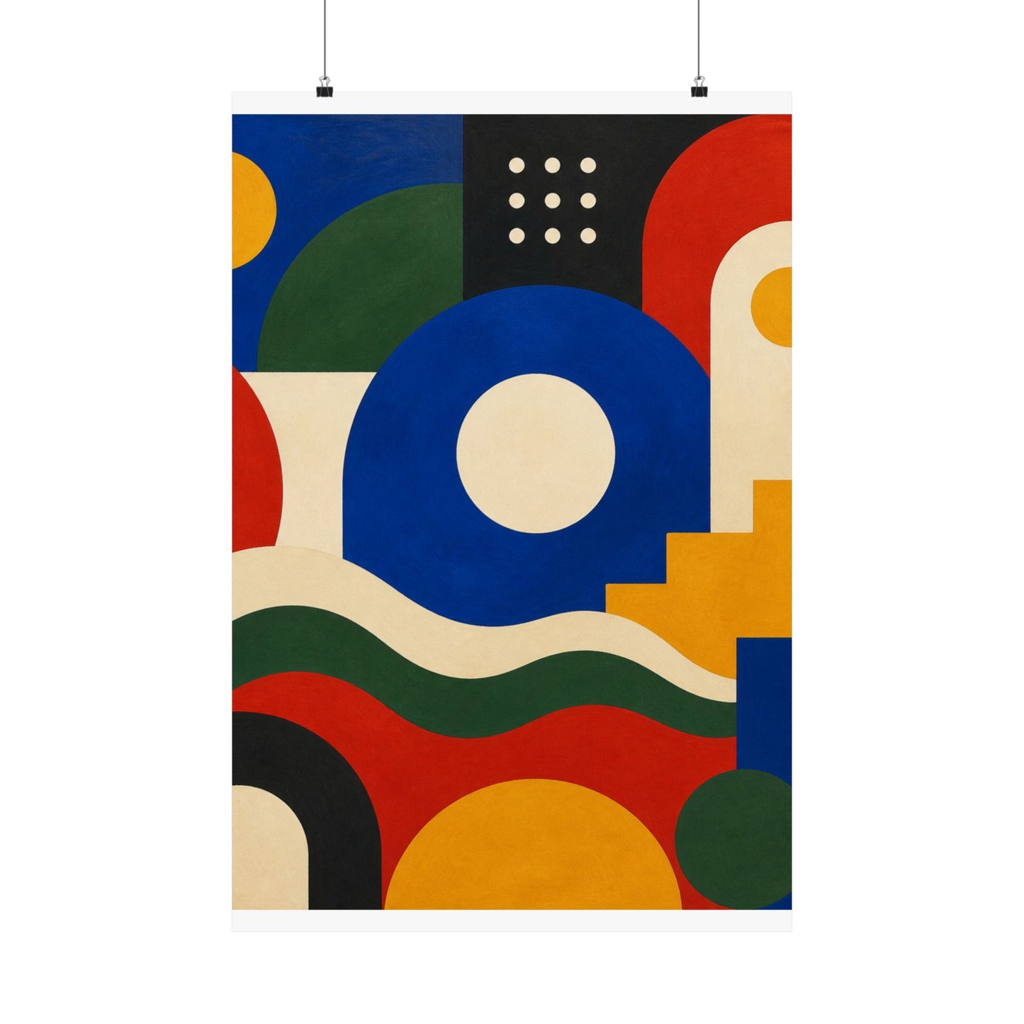 Bold Geometric Balance Abstract Art Poster