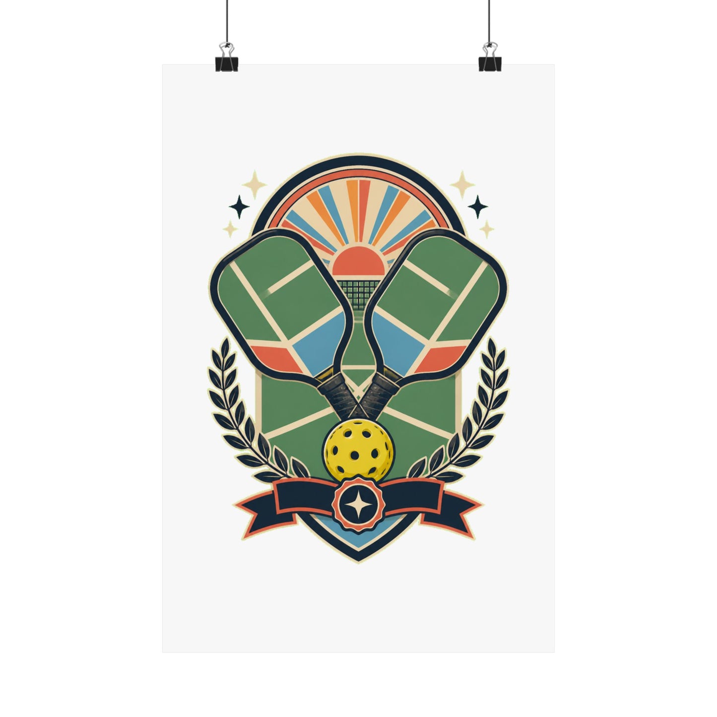 Retro Pickleball Court Club Sport Poster