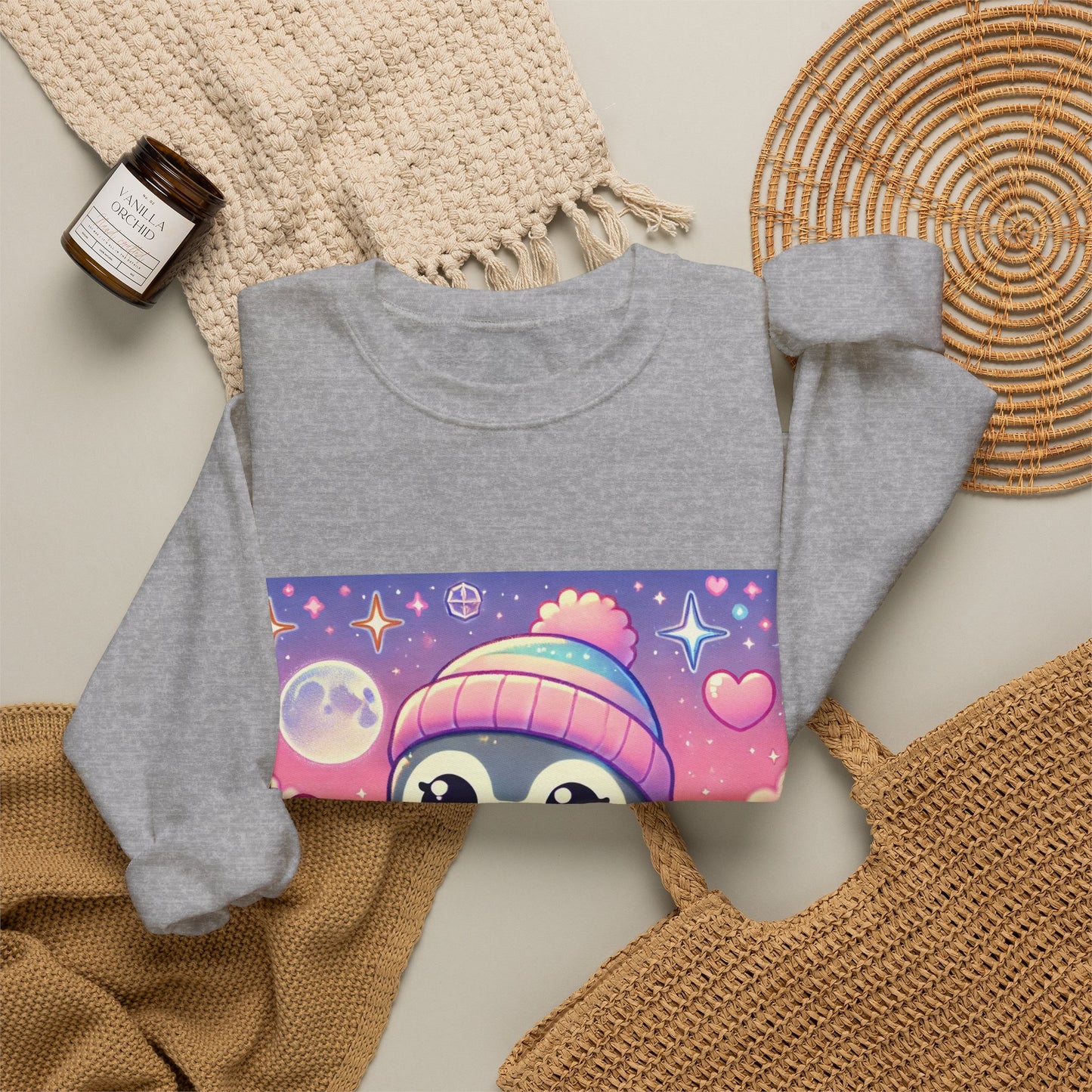 Cute Winter Penguin Ice Floe Kawaii Art Sweatshirt