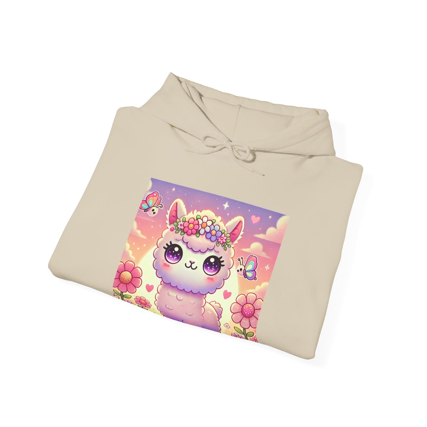 Pastel Floral Alpaca Garden Kawaii Hoodie