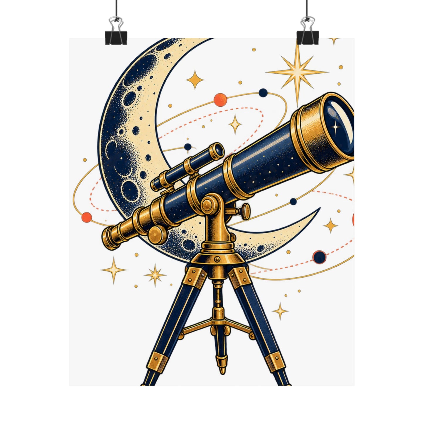 Vintage Telescope Celestial Astronomy Poster