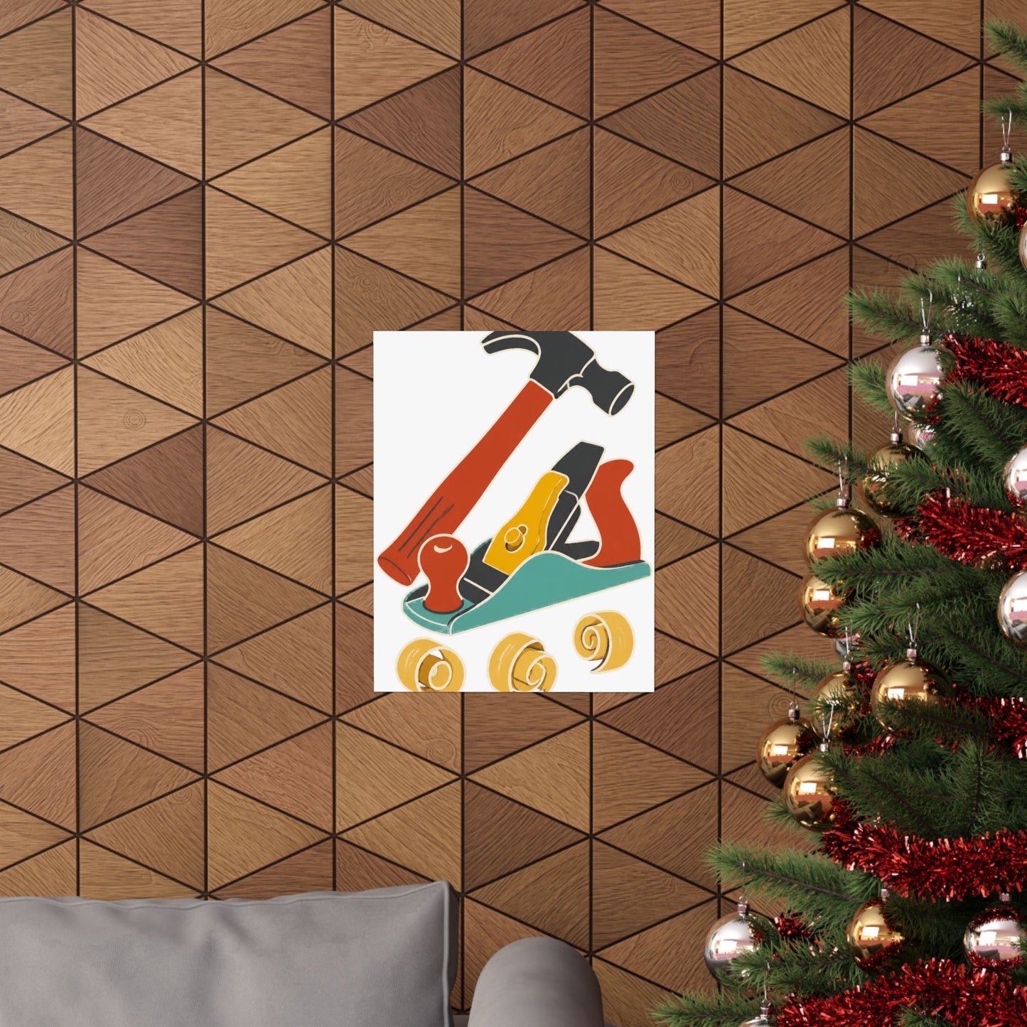 Carpenter Hammer Hand Plane Woodworking Art Poster
