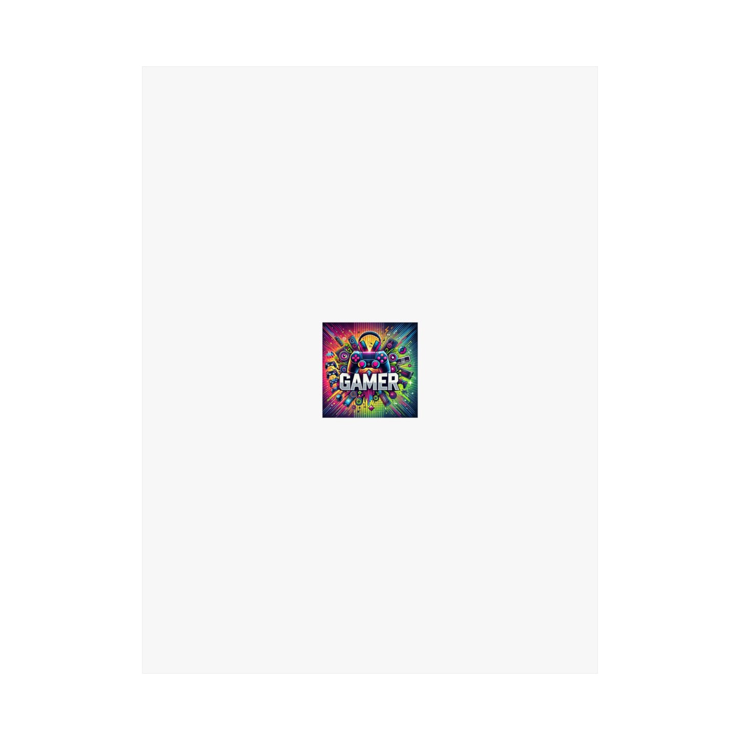 Neon Gamer Energy Retro Arcade Gaming Wall Art Poster