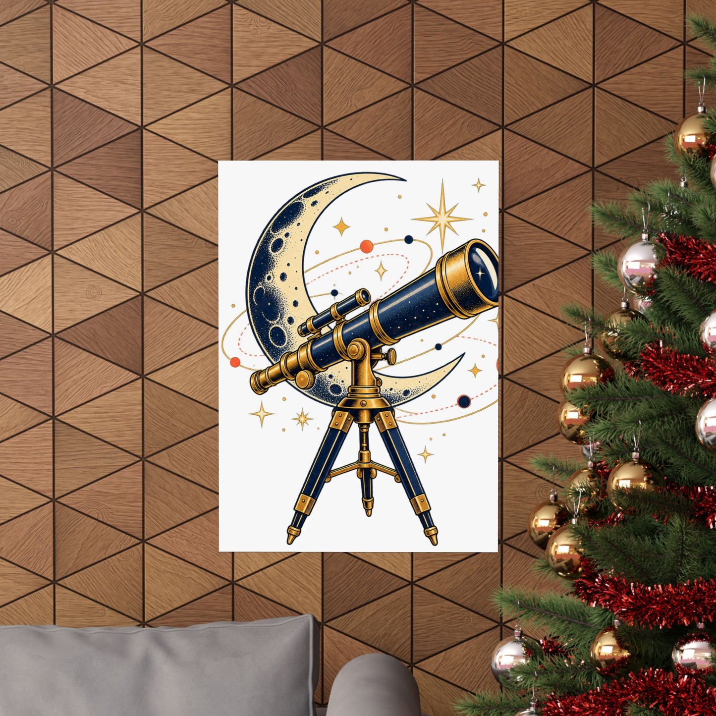 Vintage Telescope Celestial Astronomy Poster