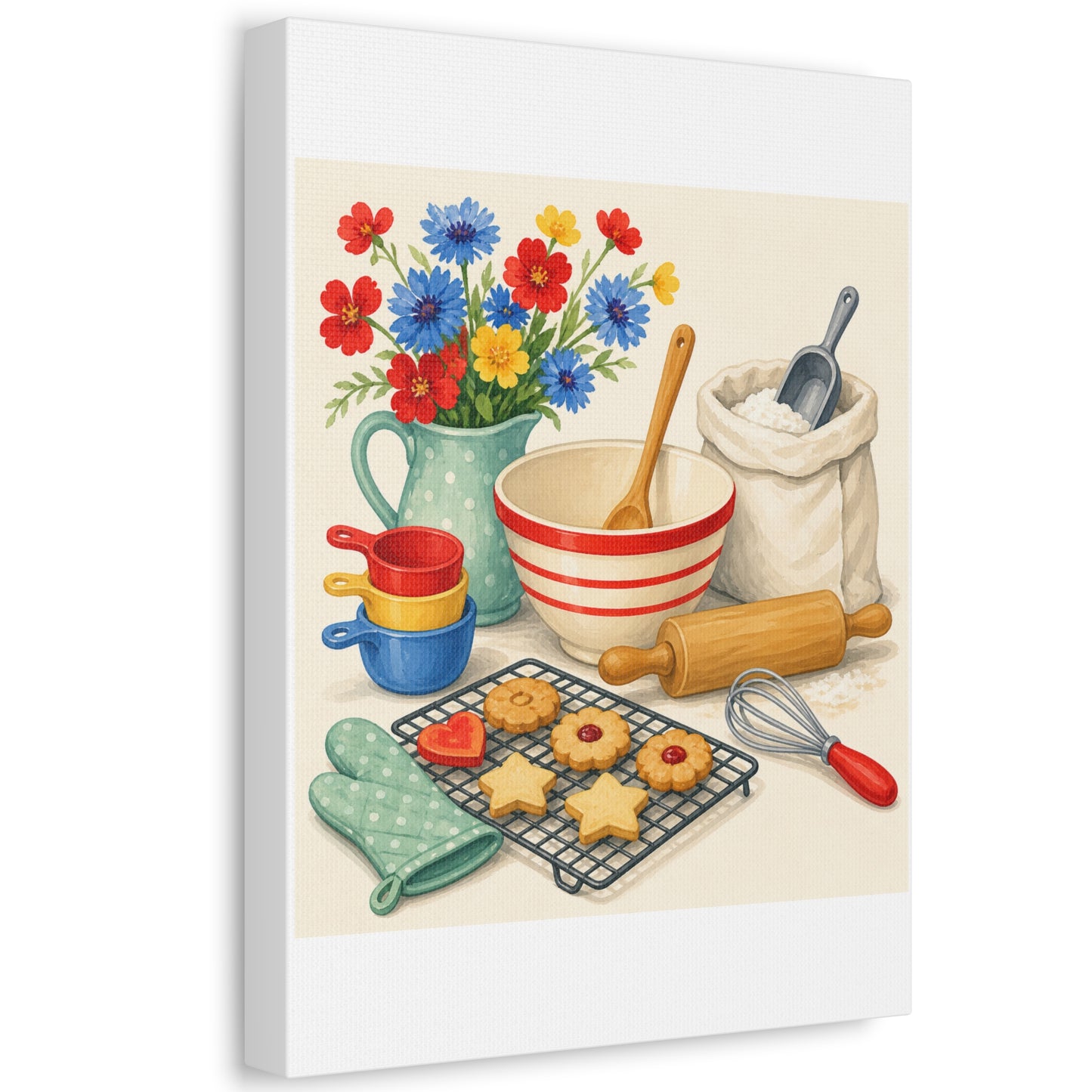 Cheerful Home Baking Hobby Canvas Art