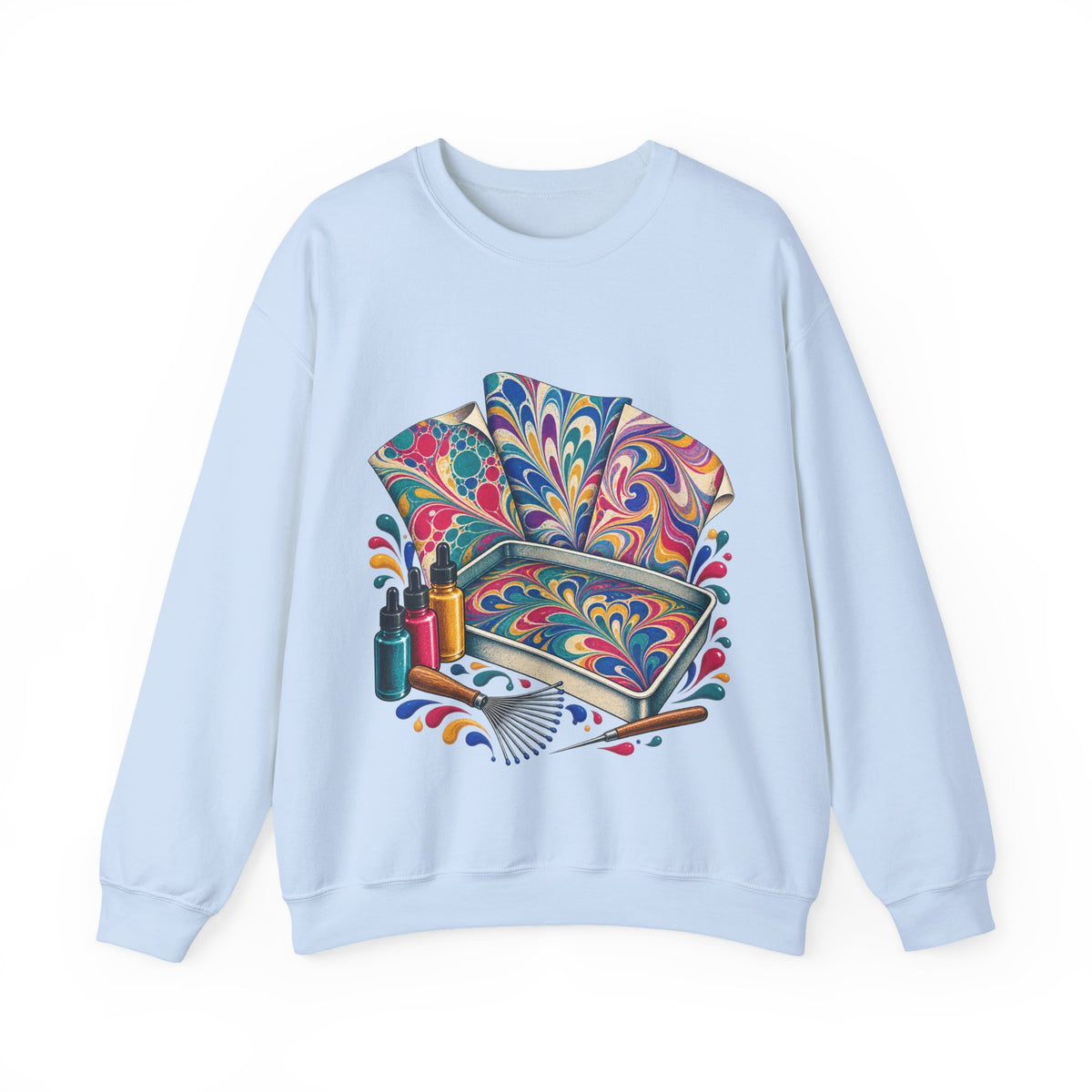 Colorful Paper Marbling Workshop Sweatshirt