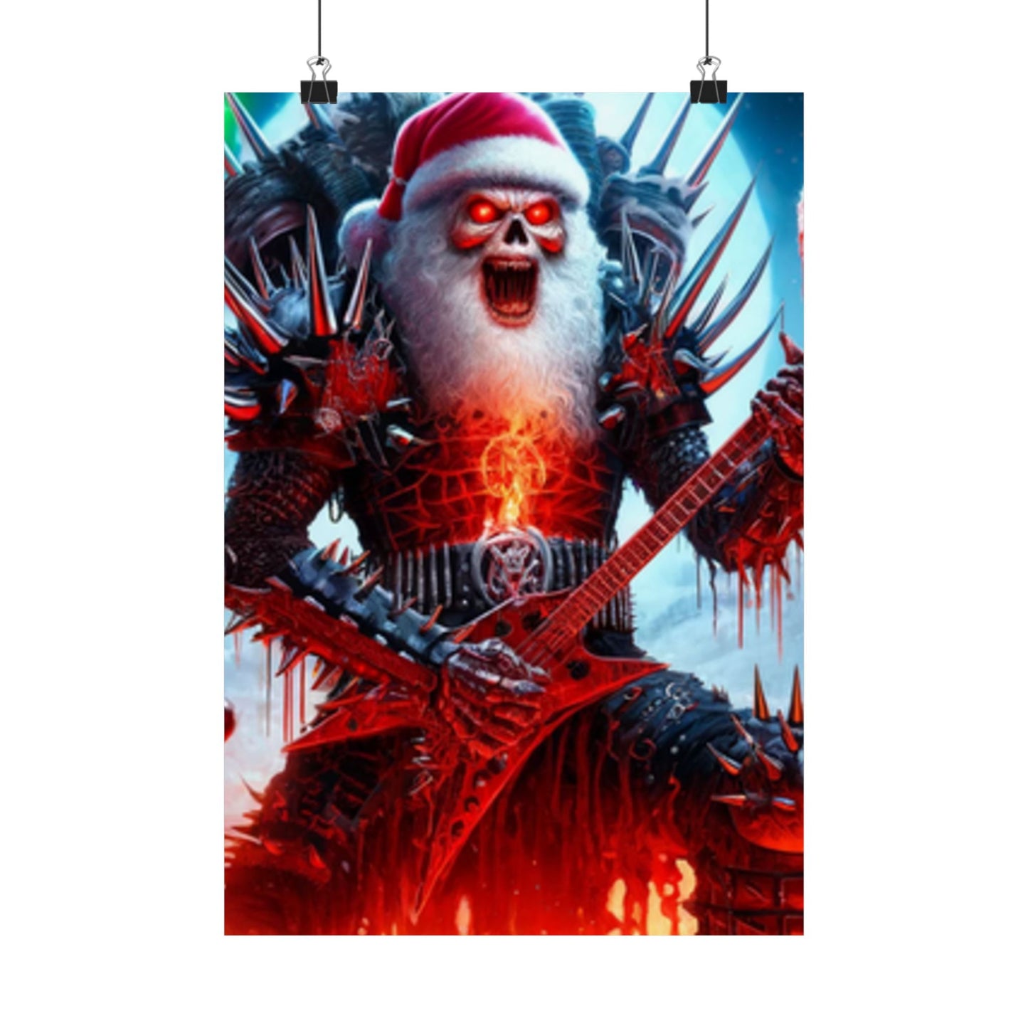 Heavy Metal Santa Holiday Concert Music Room Poster