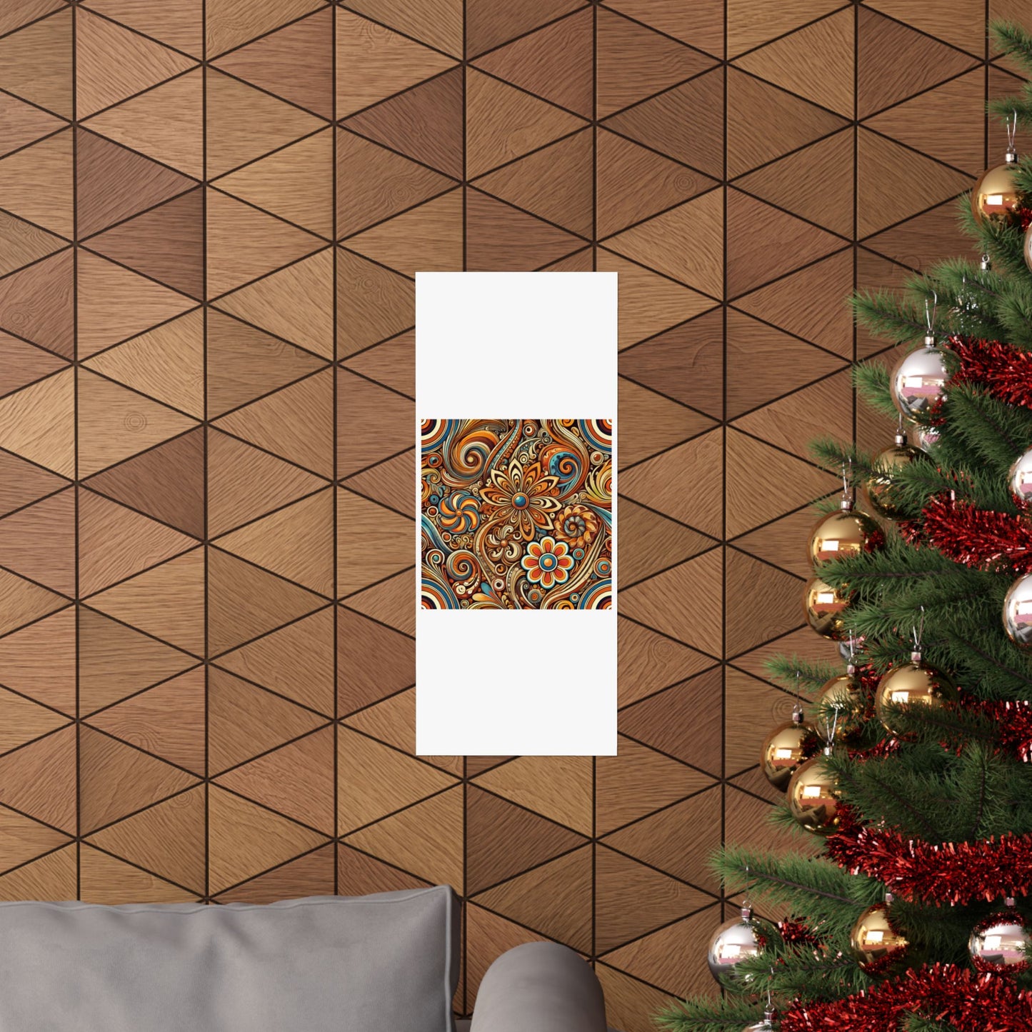 Ornate Abstract Floral Paisley Pattern Poster