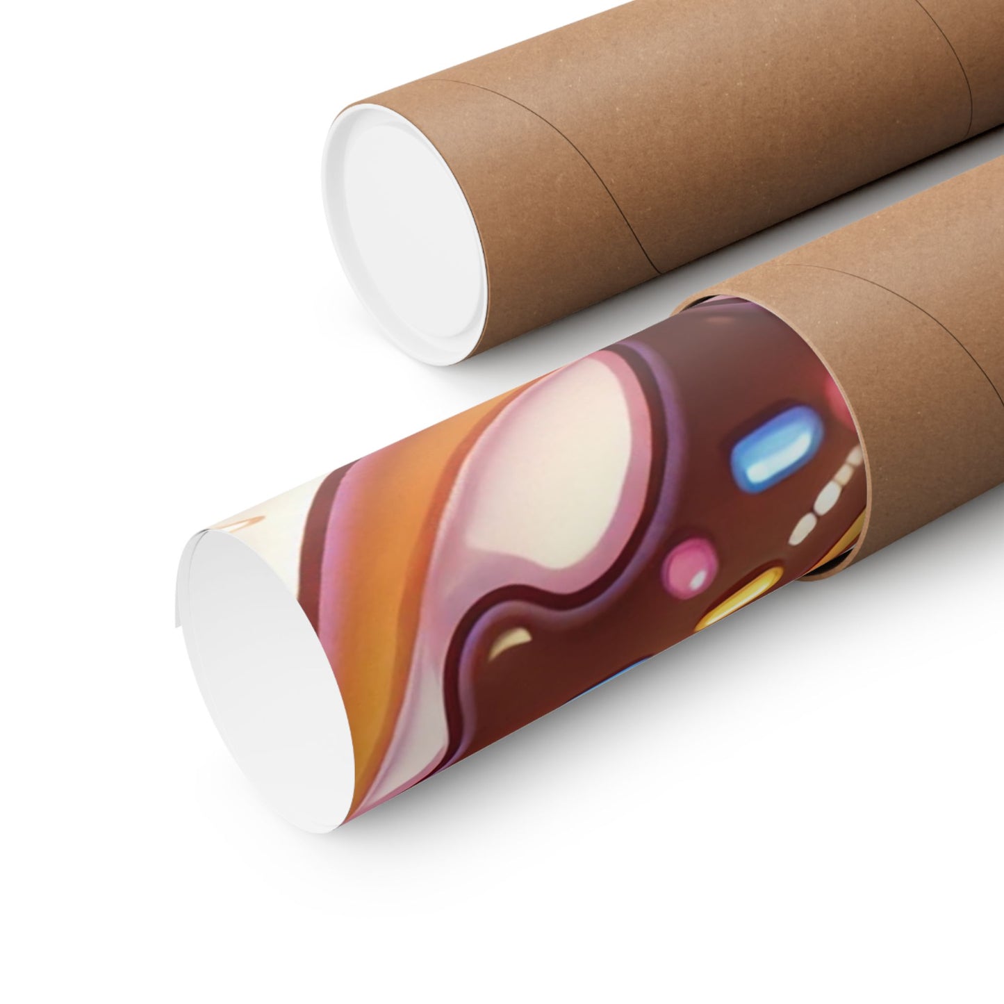 Kawaii Chocolate Donut Cute Dessert Art Poster