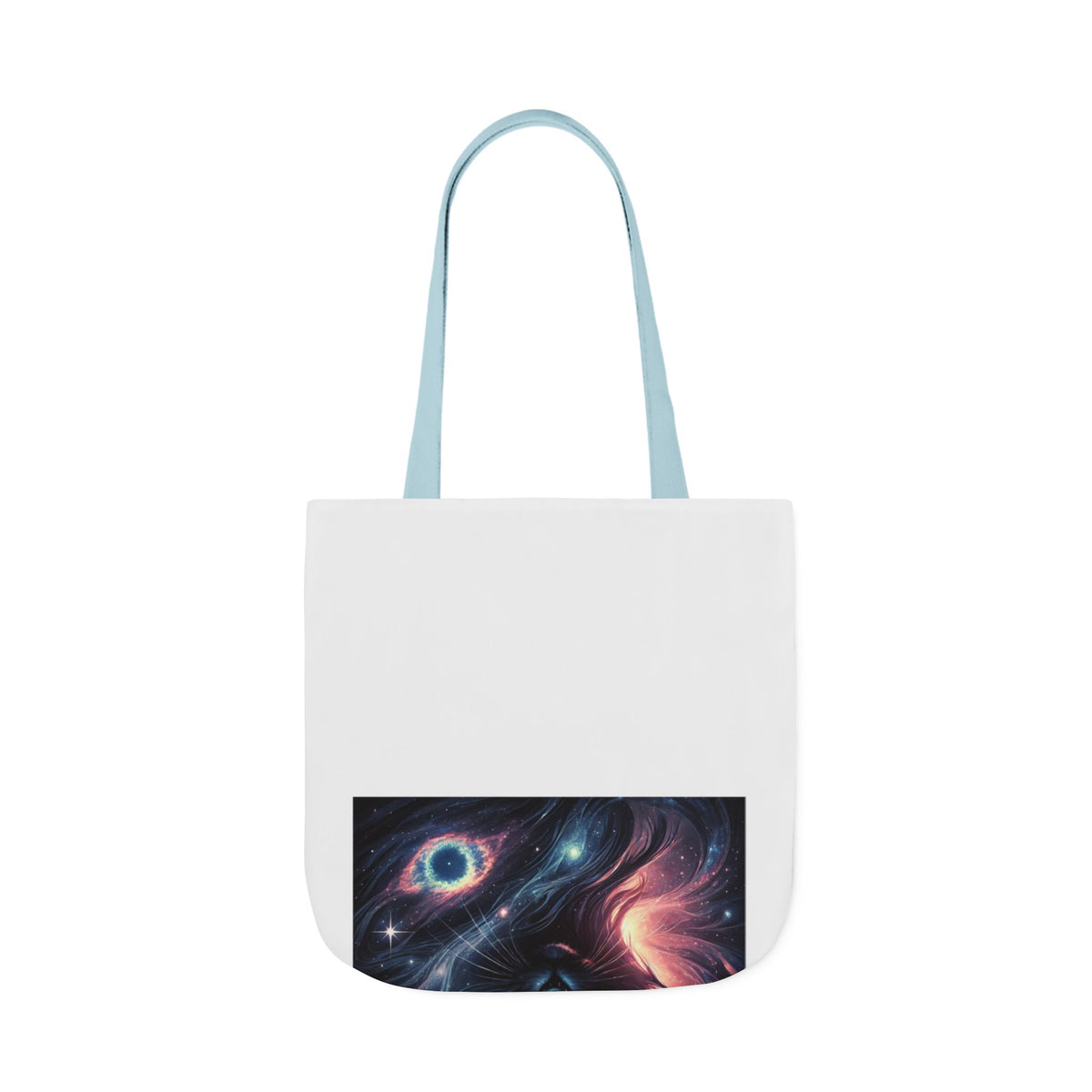 Cosmic Black Cat Galaxy Celestial Canvas Tote Bag