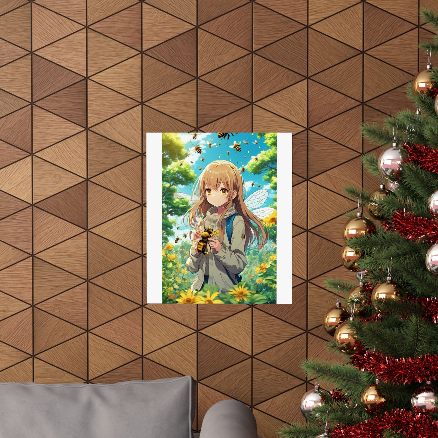 Bee Fairy Garden Anime Nature Art Poster