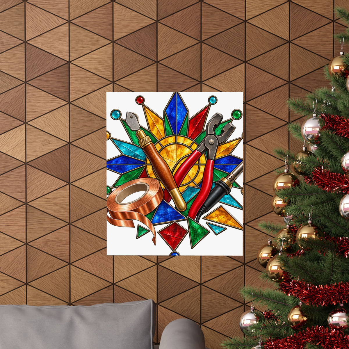 Stained Glass Workshop Tools Poster