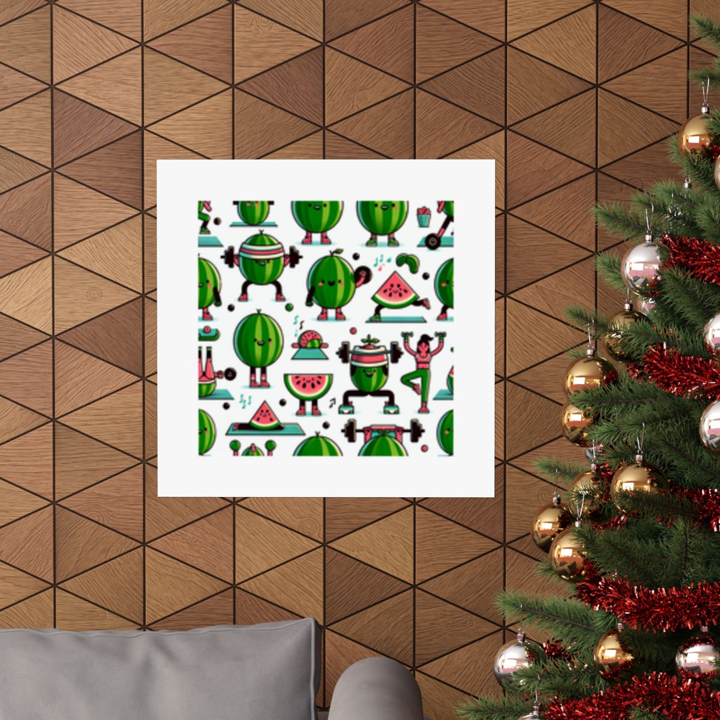 Watermelon Workout Club Cute Food Fitness Wall Art Poster