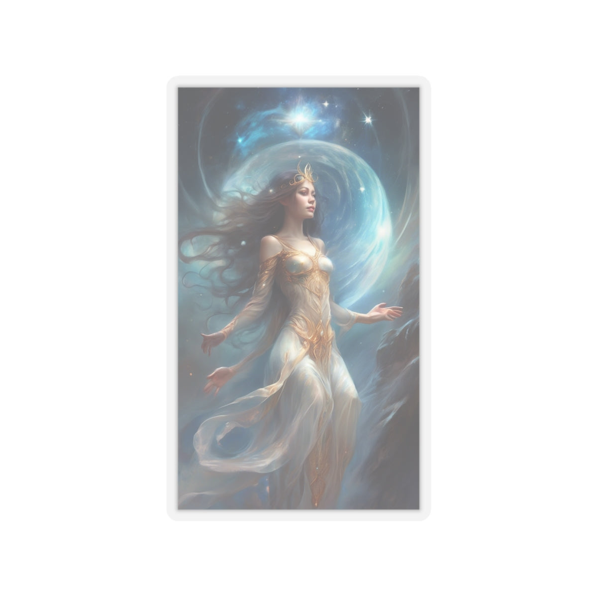 Lunar Celestial Queen Fantasy Portrait Sticker