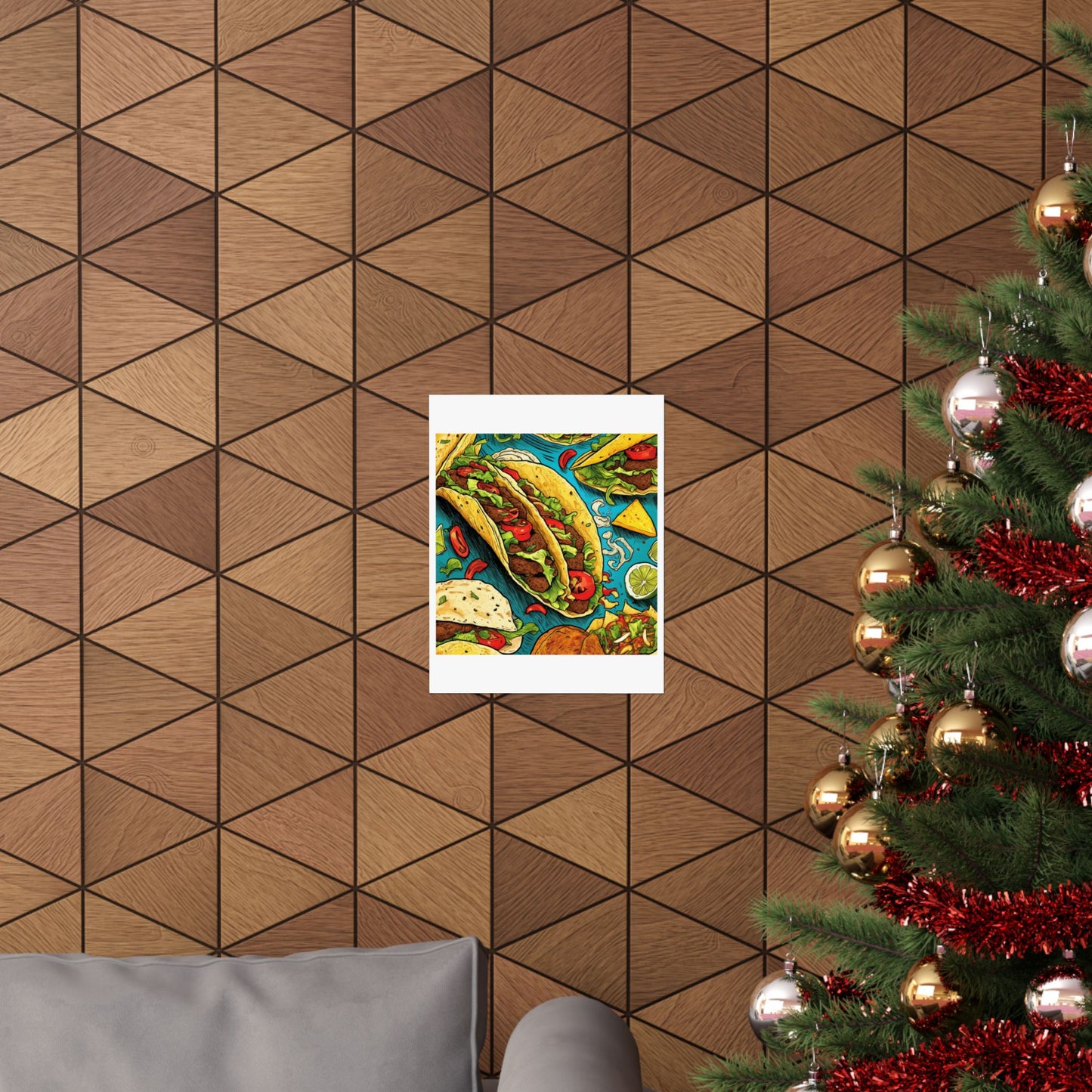 Taco Party Pattern Foodie Gift Art Poster