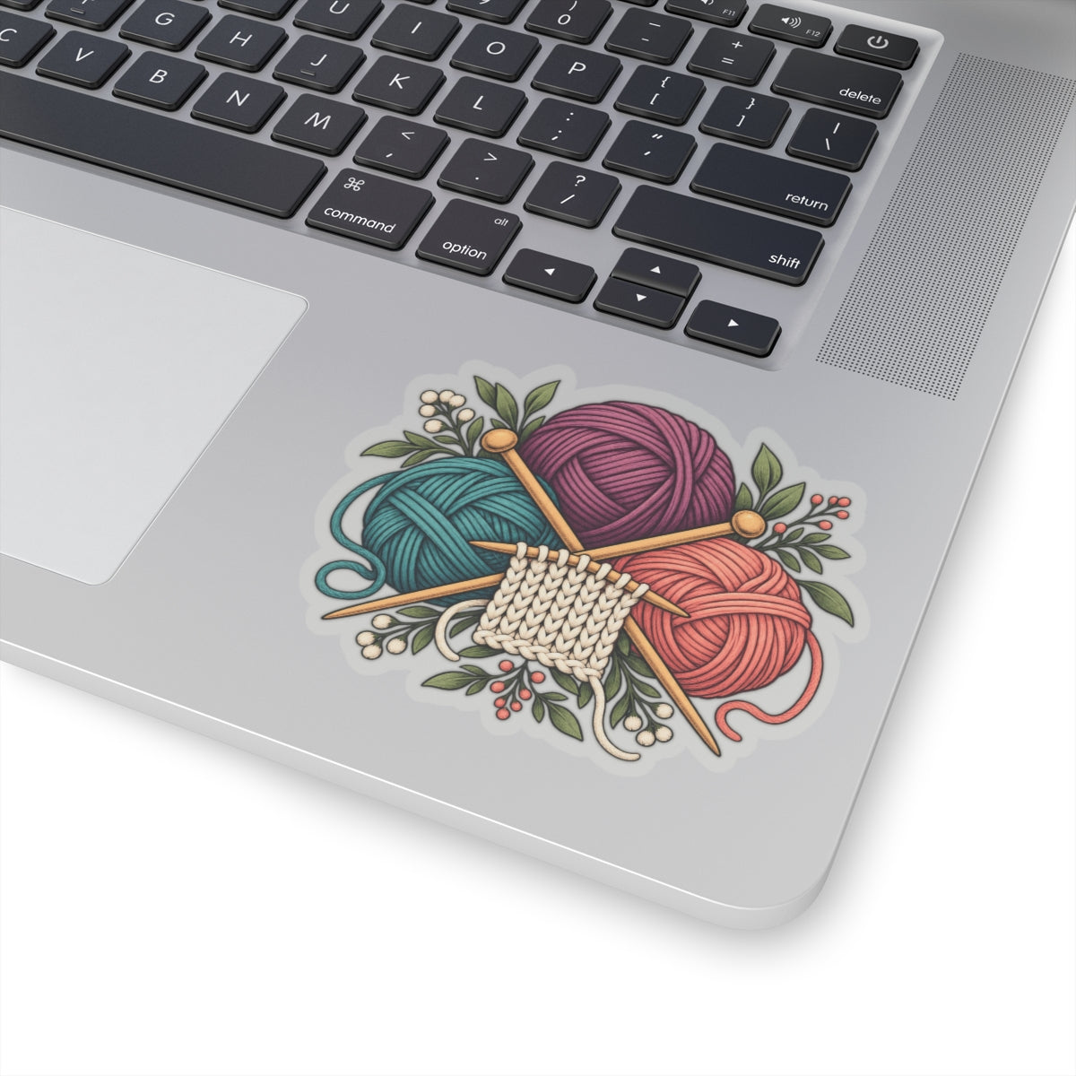 Retro Yarn and Knitting Botanical Art Sticker