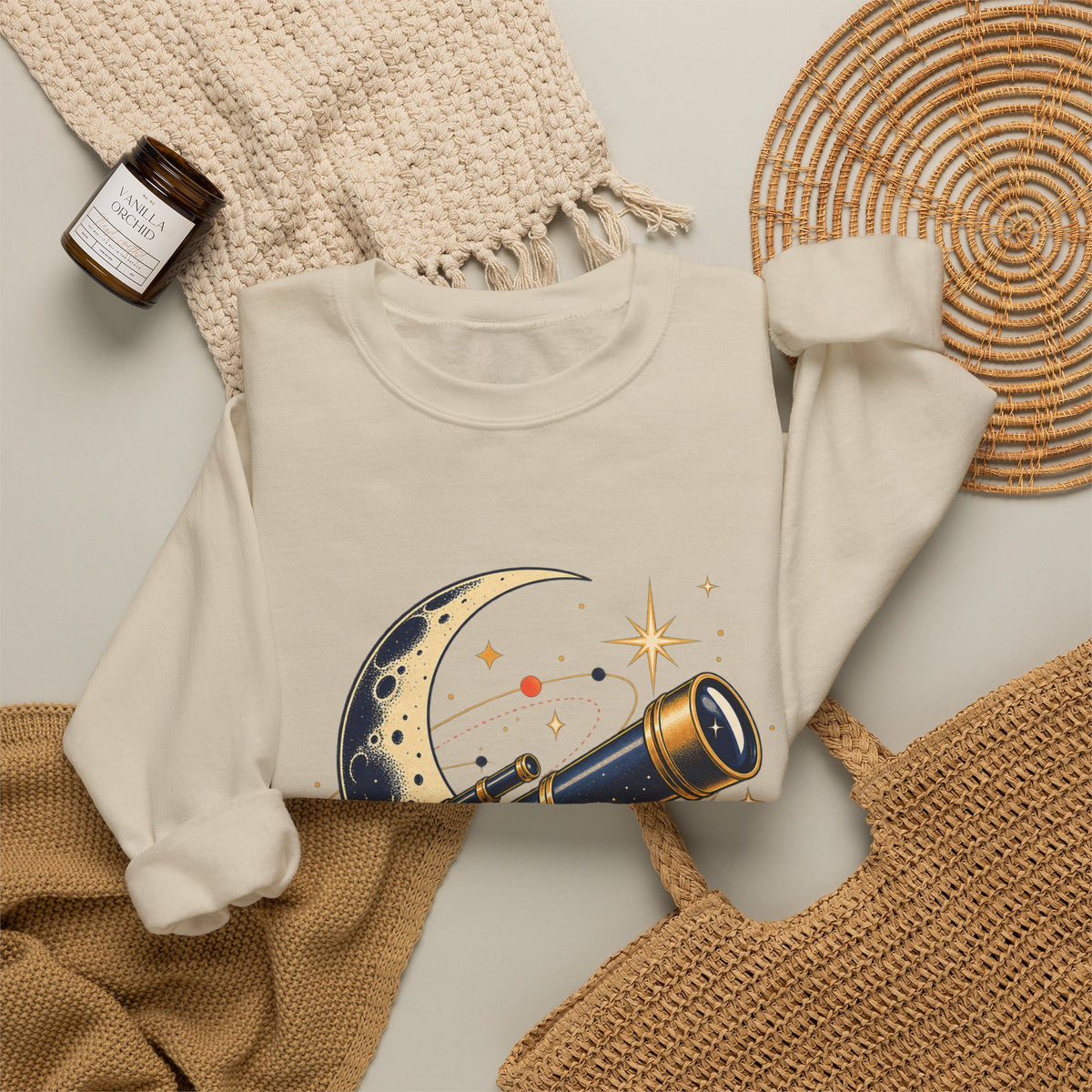 Vintage Telescope Celestial Astronomy Sweatshirt