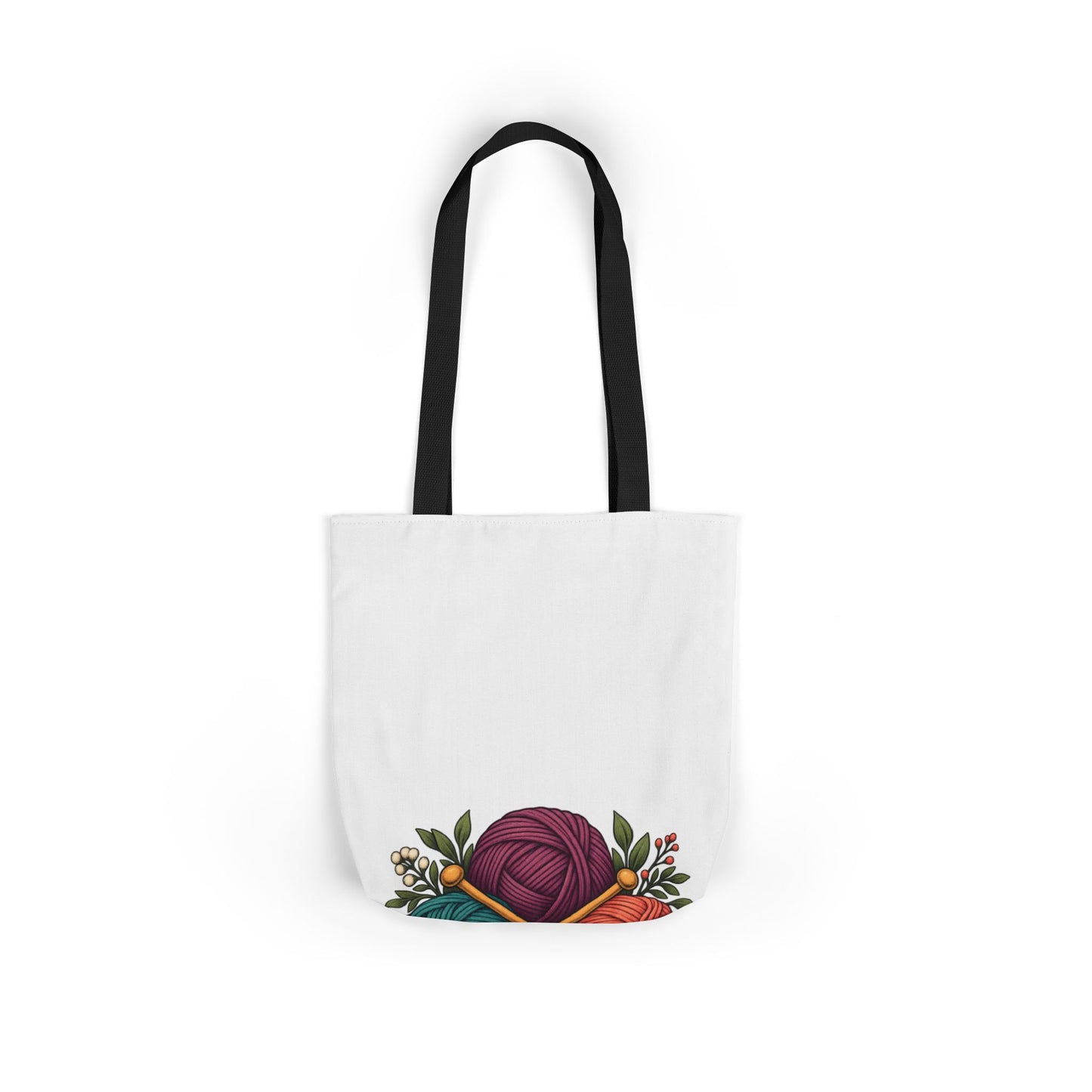 Retro Yarn and Knitting Botanical Art Tote Bag