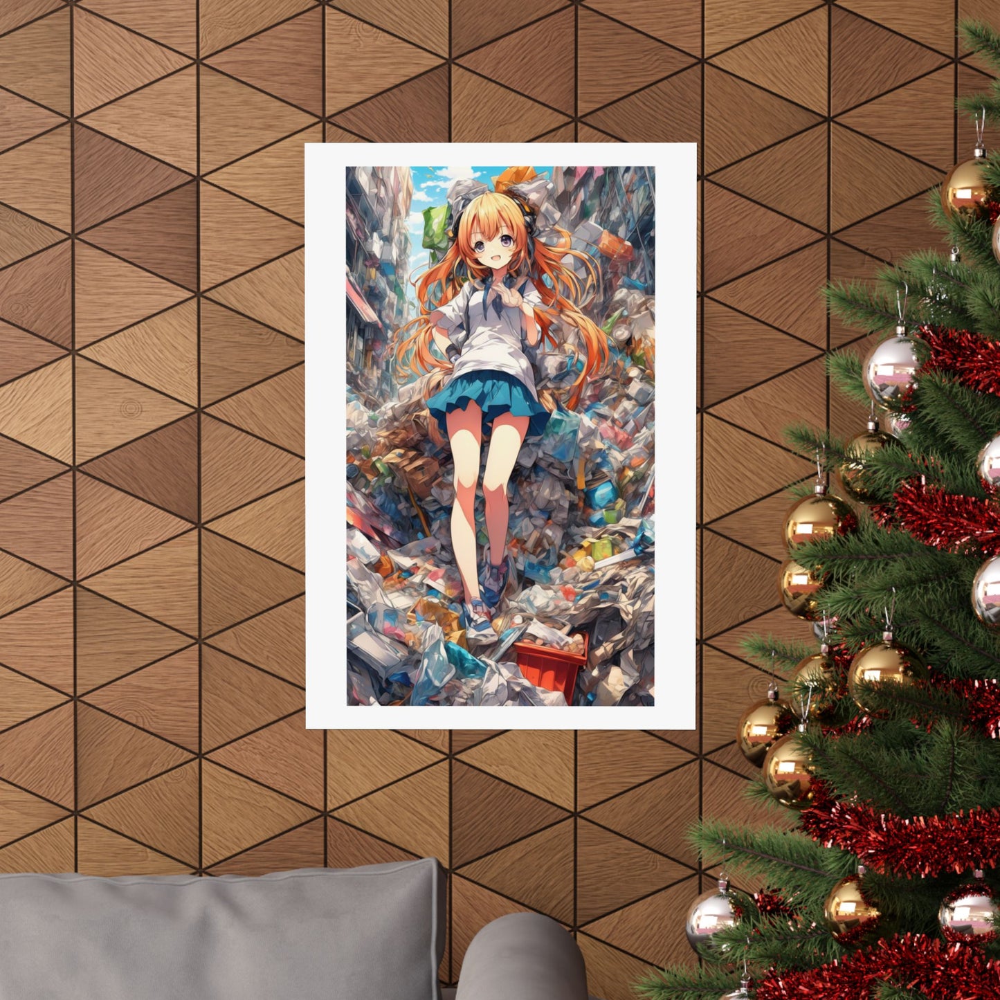 Recycling Rescue Anime Heroine Eco Street Art Poster
