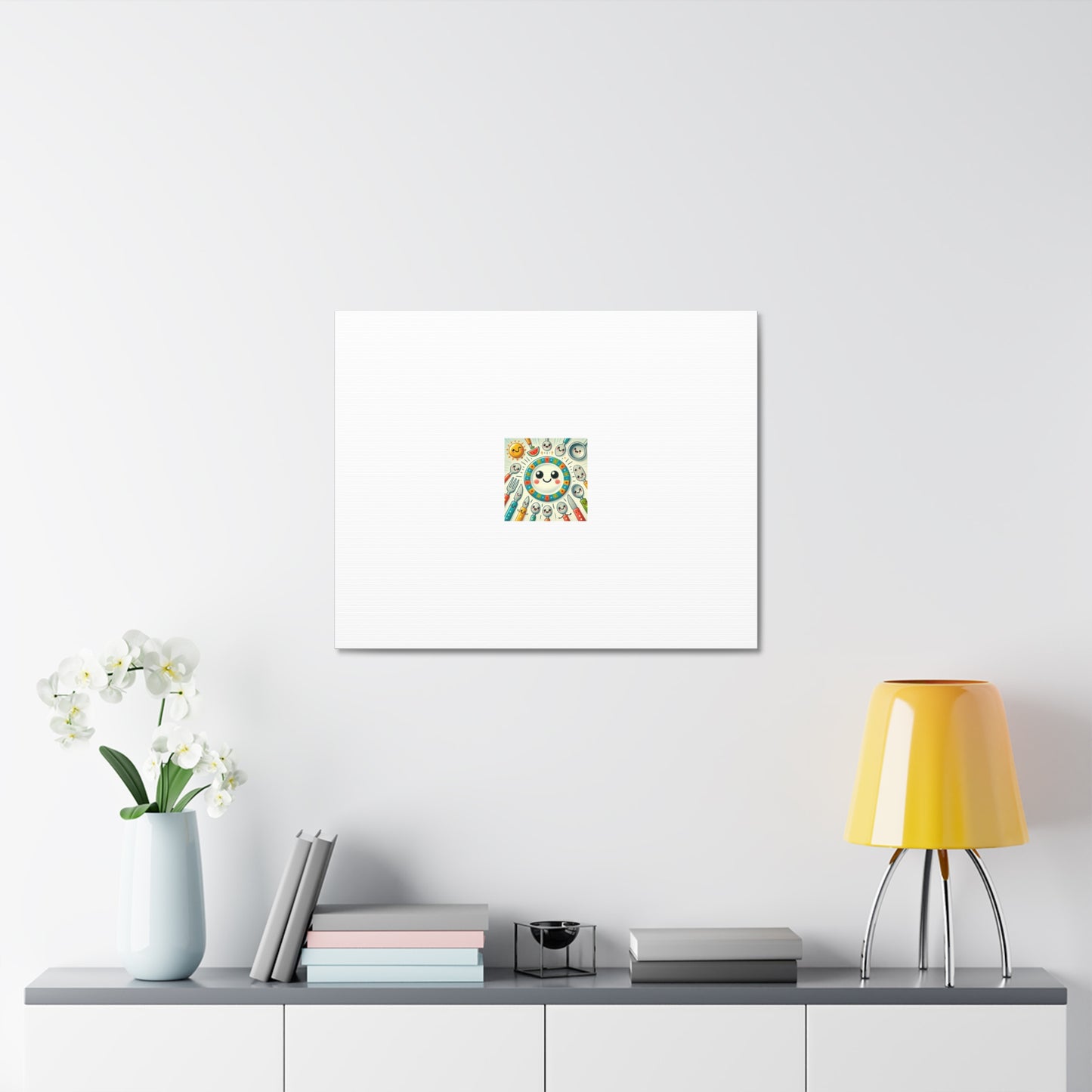 Happy Little Kitchen Club Kawaii Food Canvas Kitchen Wall Art Decor Gift