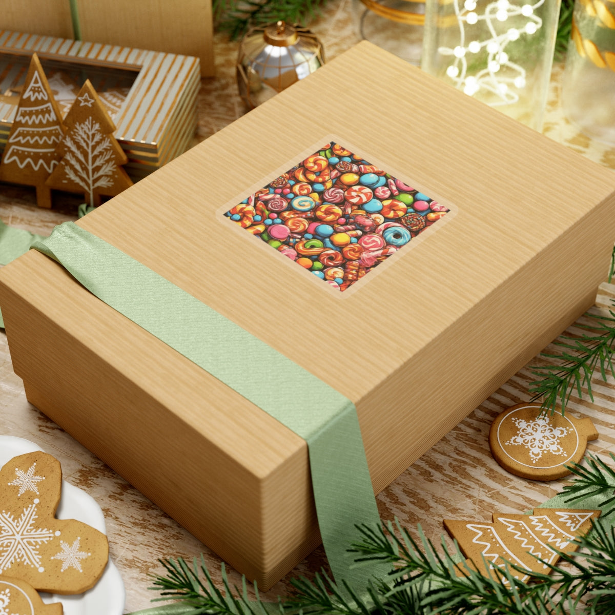 Colorful Candy and Lollipop Pattern Sticker