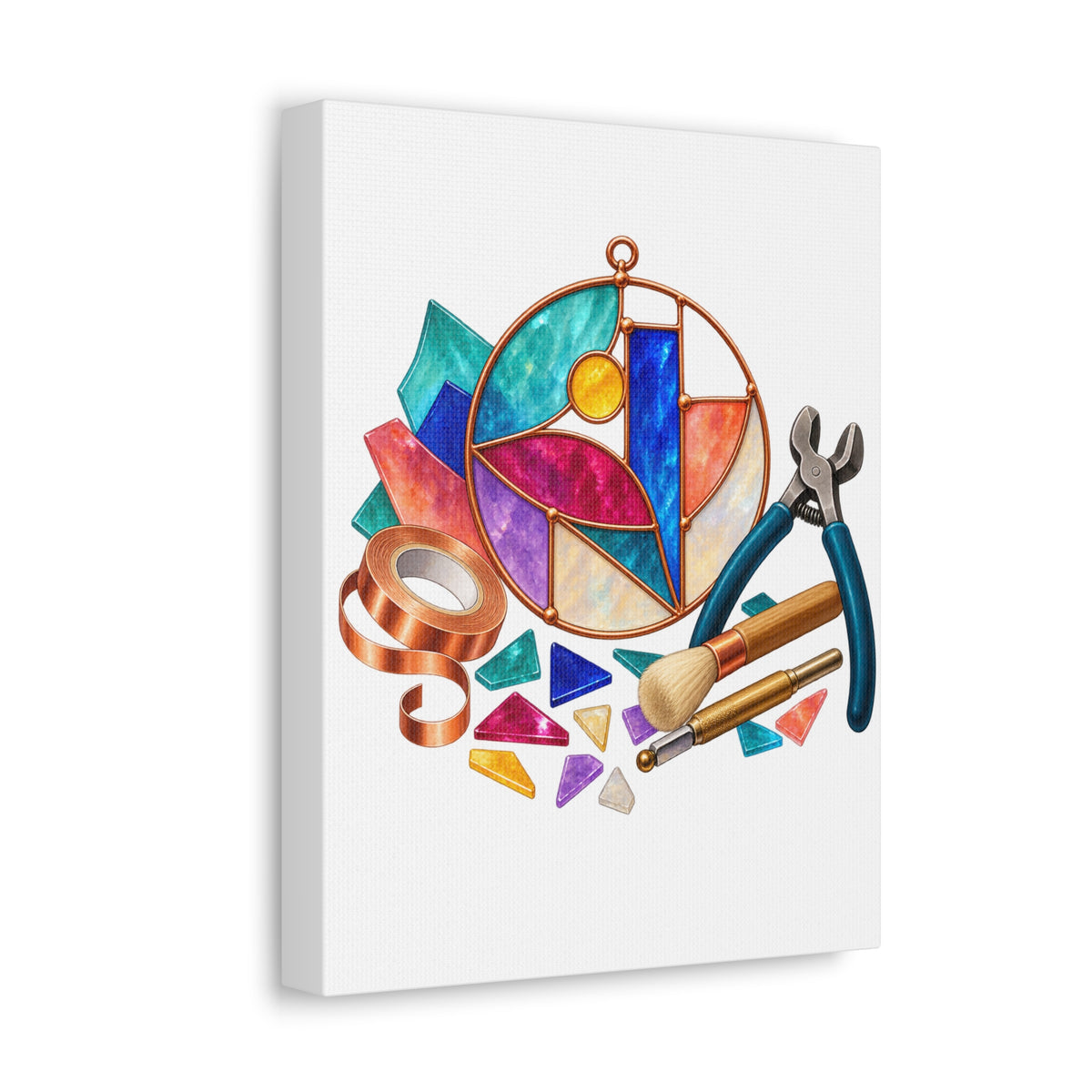 Abstract Stained Glass Suncatcher Workshop Canvas