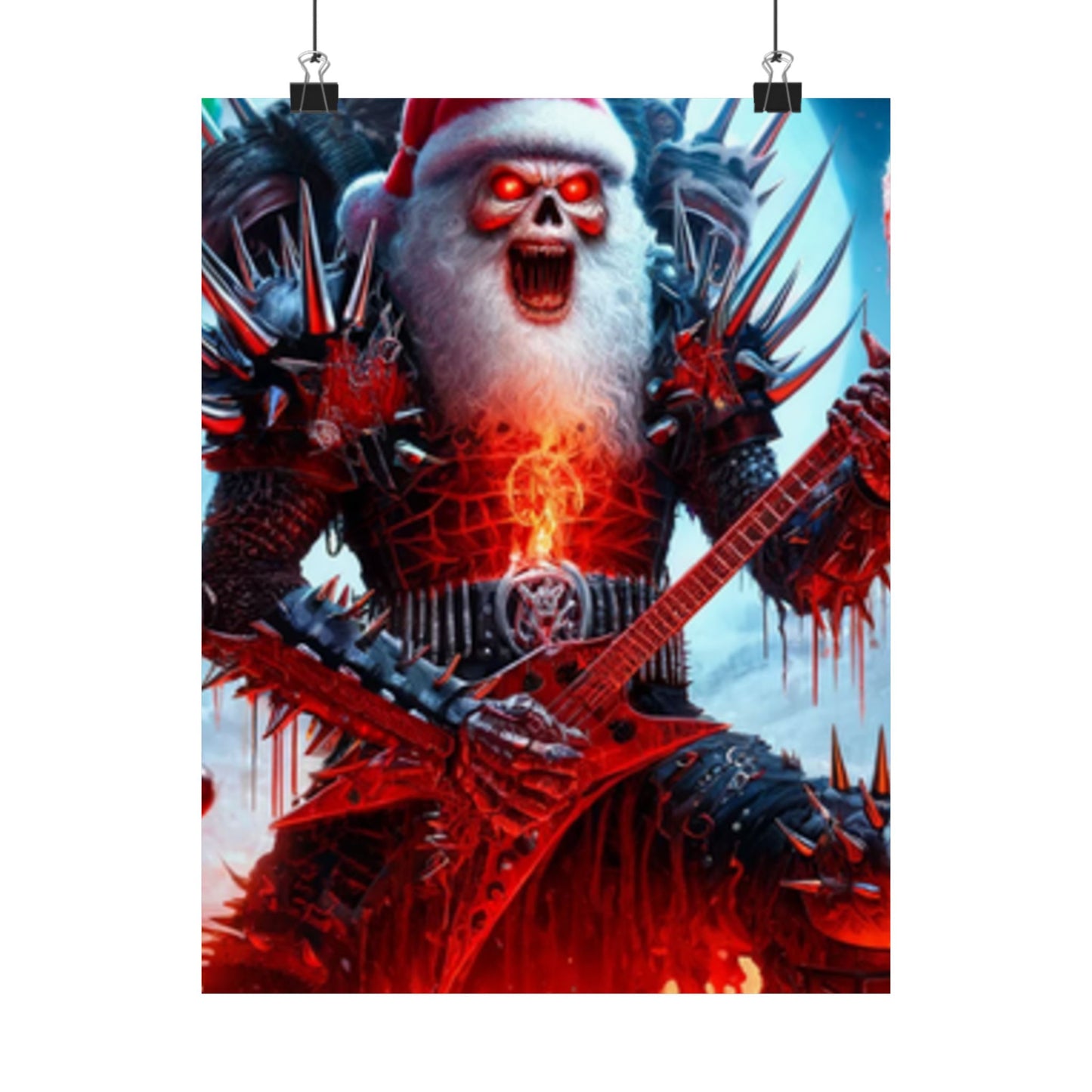 Heavy Metal Santa Holiday Concert Music Room Poster