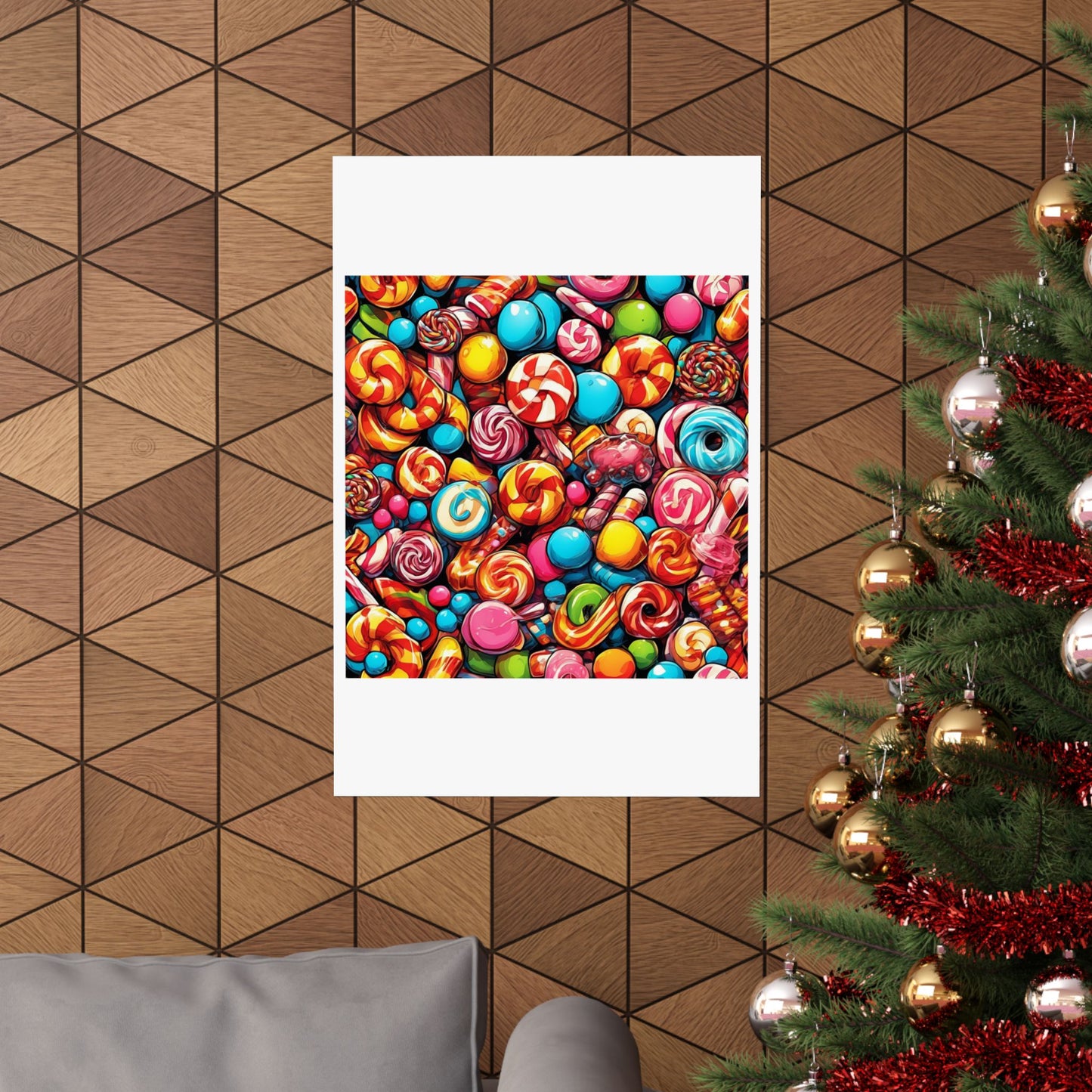 Colorful Candy and Lollipop Pattern Poster