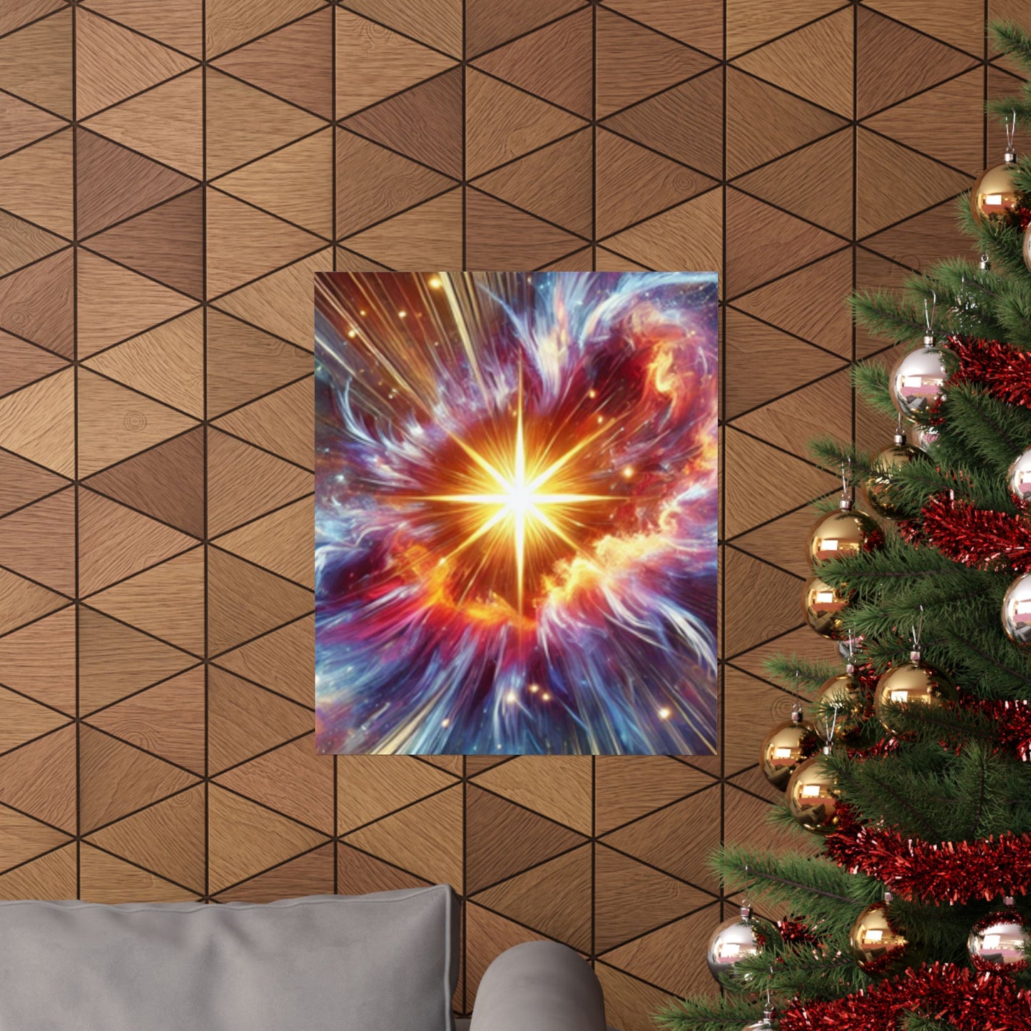 Cosmic Starburst Energy Abstract Space Poster Wall Art Decor