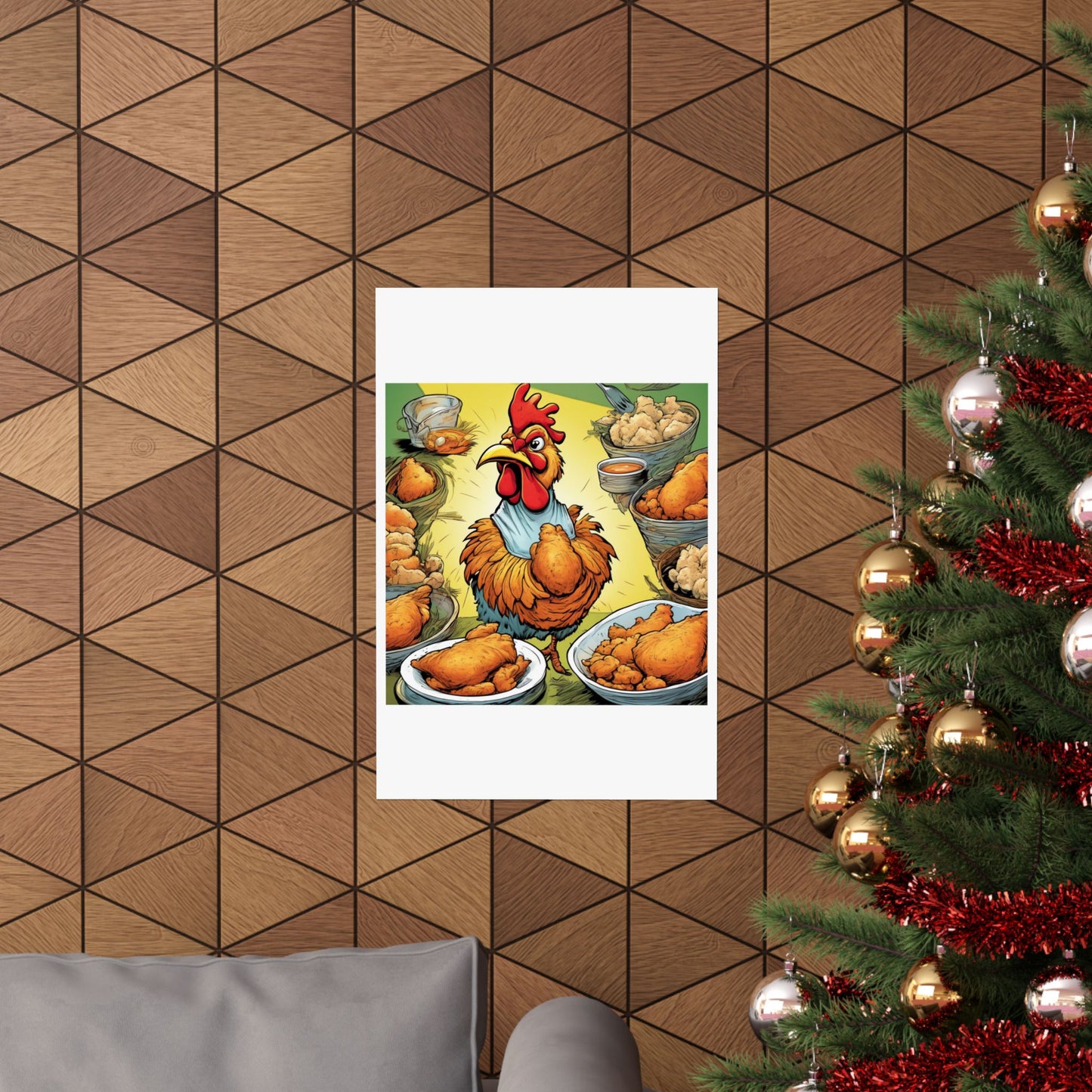 Funny Chicken Fried Food Comfort Food Art Poster