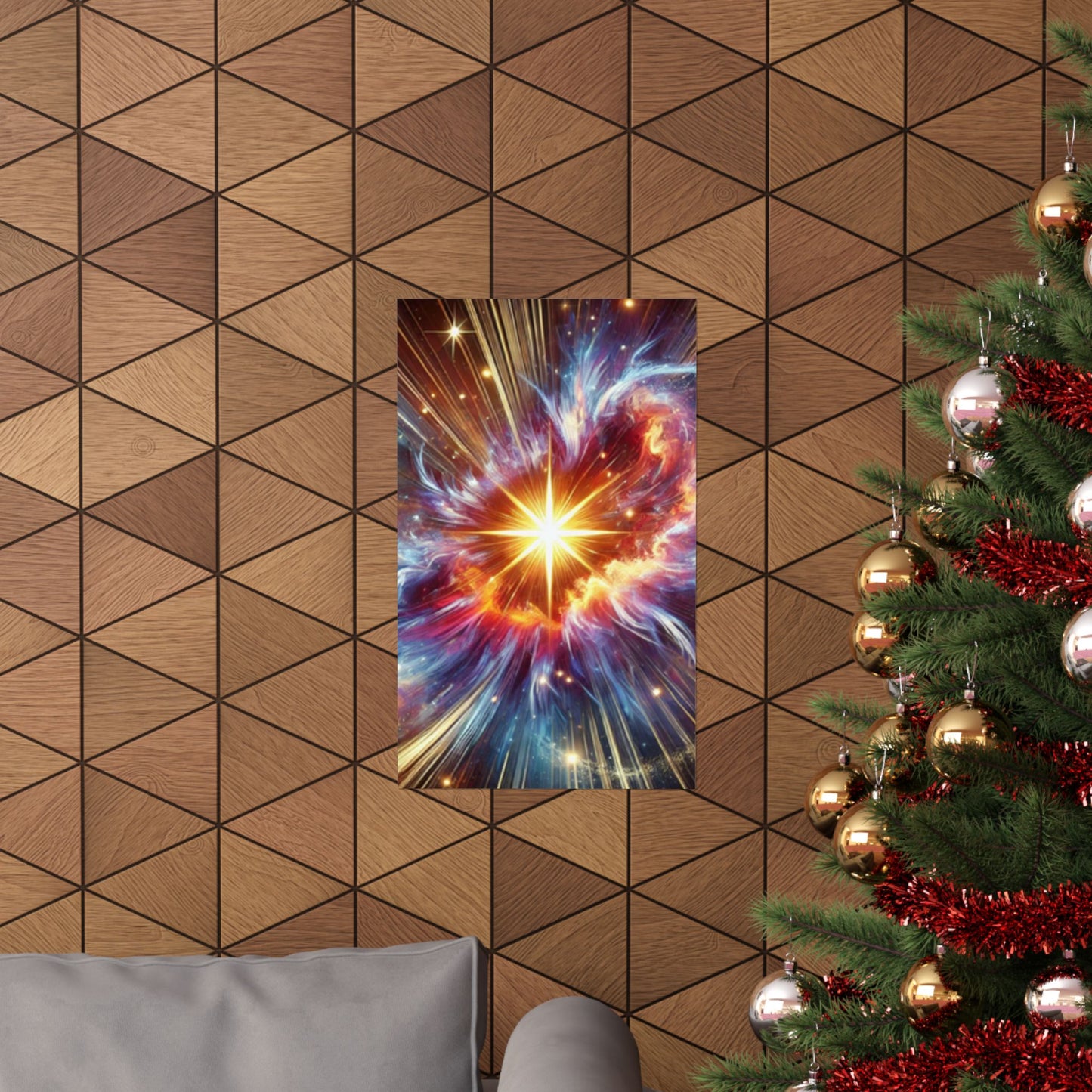 Cosmic Starburst Energy Abstract Space Poster Wall Art Decor