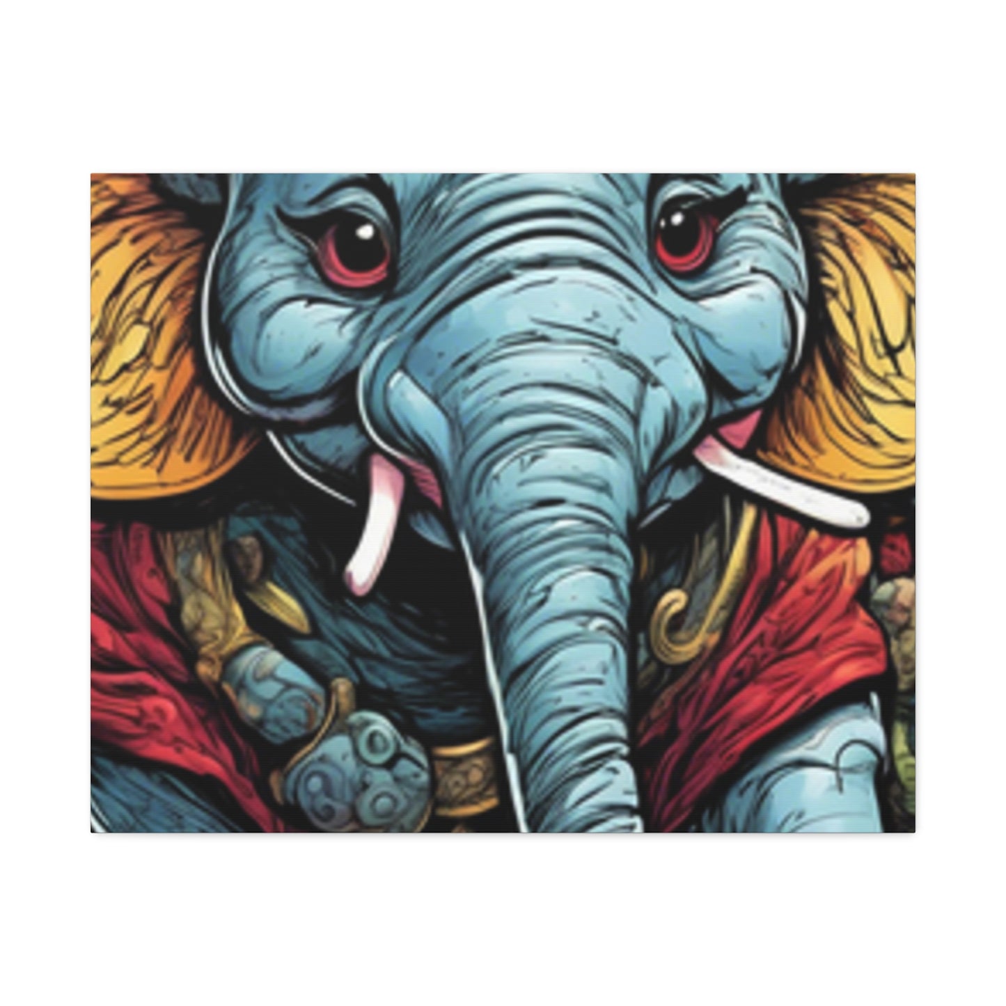 Colorful Elephant Garden Parade Wildlife Canvas Wall Art