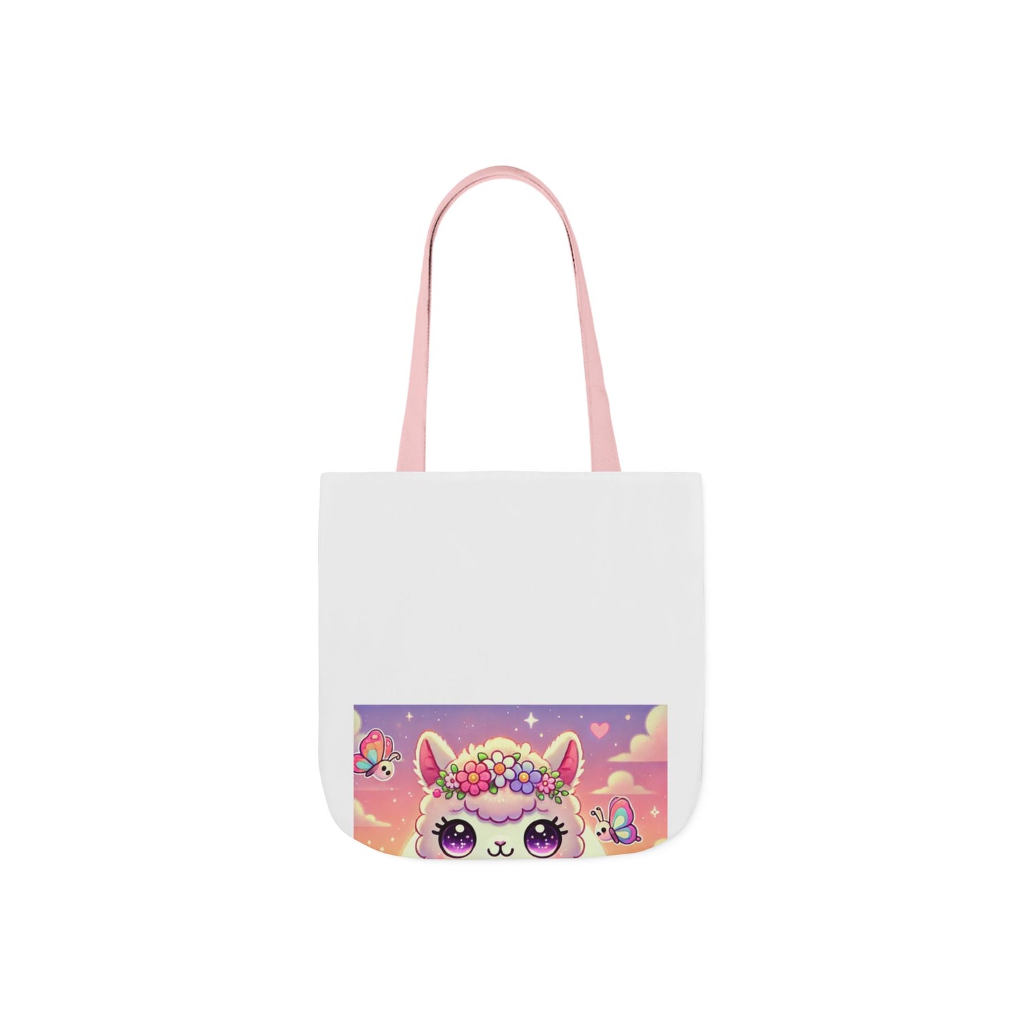 Pastel Floral Alpaca Garden Kawaii Canvas Tote Bag