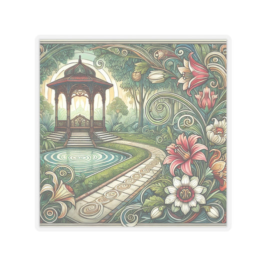 Botanical Gazebo Garden Art Nouveau Sticker