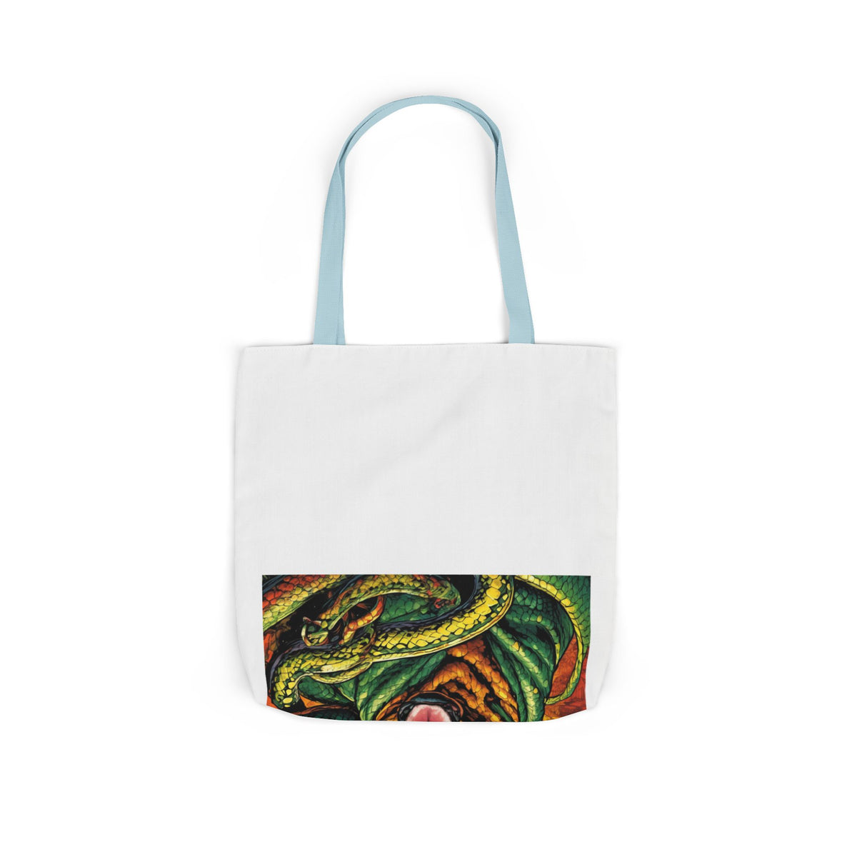 Surreal Serpent Hound Dark Fantasy Canvas Tote Bag
