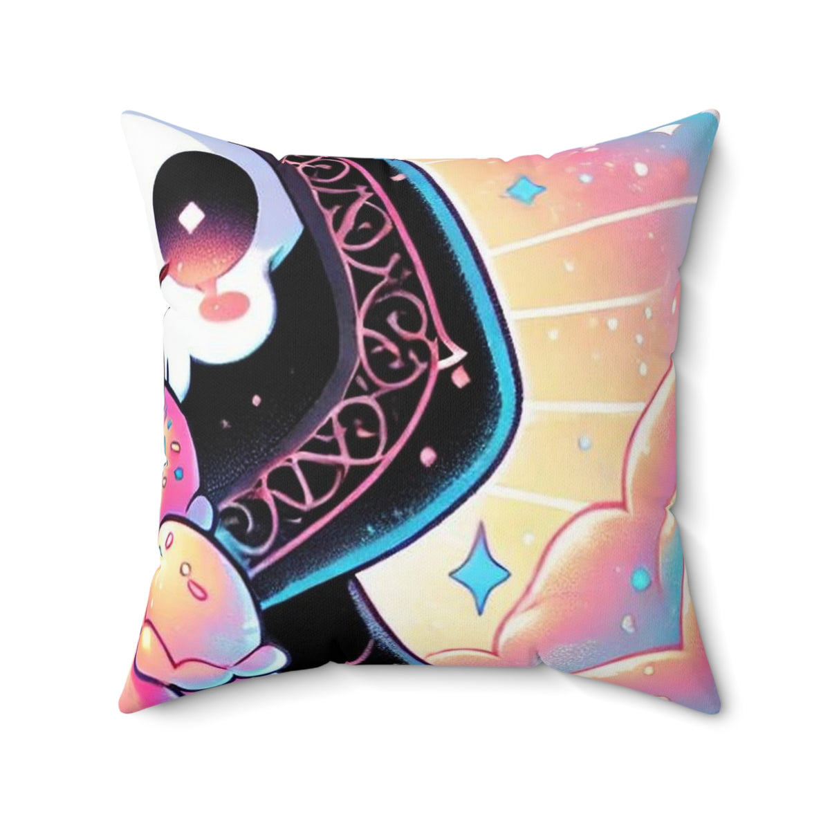 Pastel Grim Reaper Ice Cream Gothic Decorative Pillow