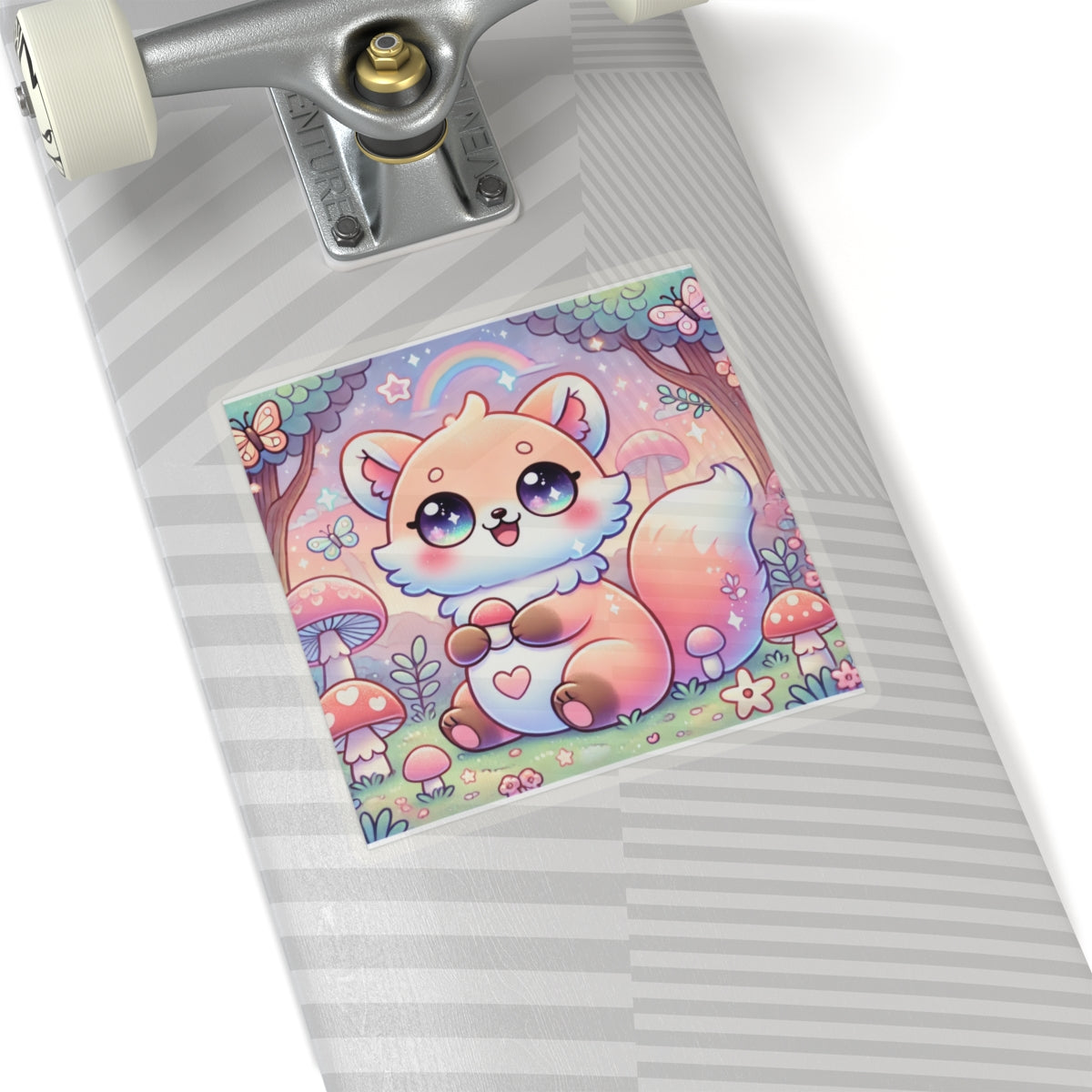 Pastel Woodland Fox Mushroom Kawaii Sticker
