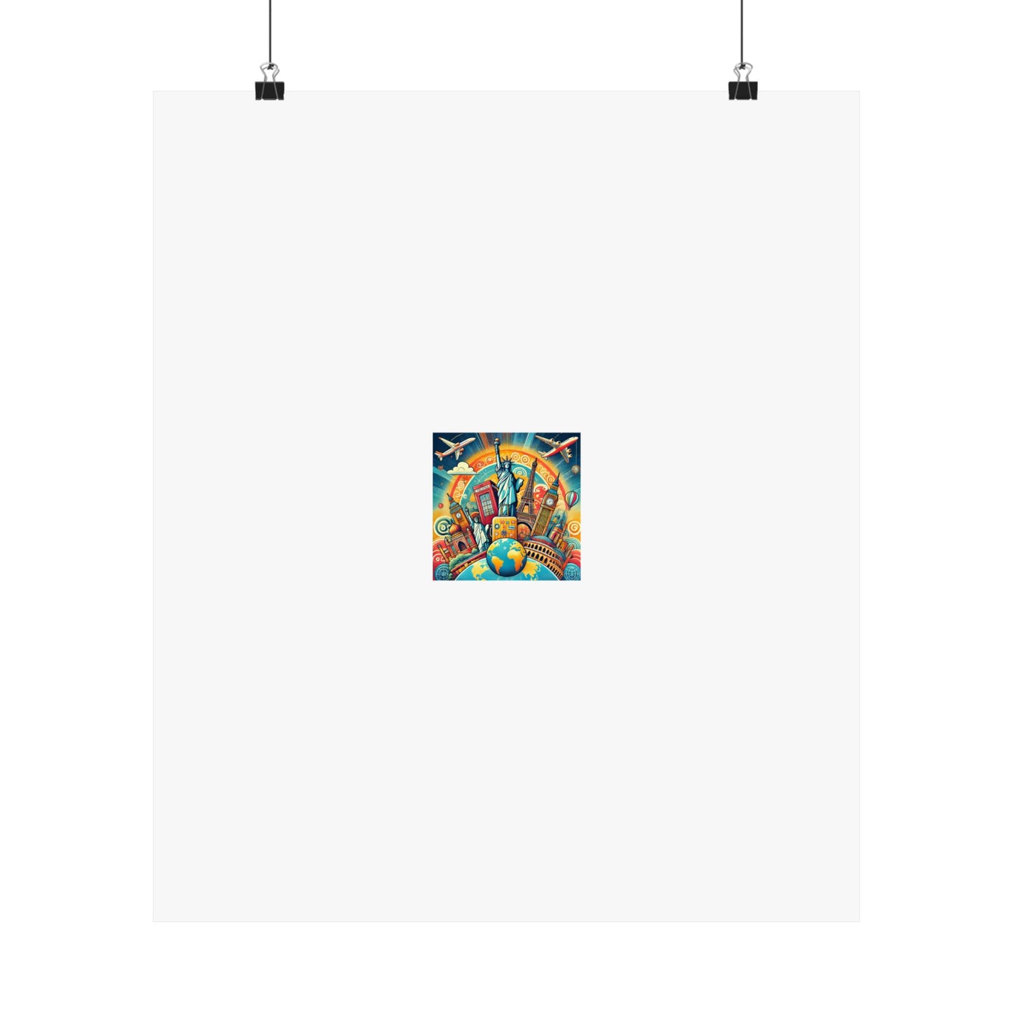 Global Landmark Adventure Collage Colorful Travel Poster