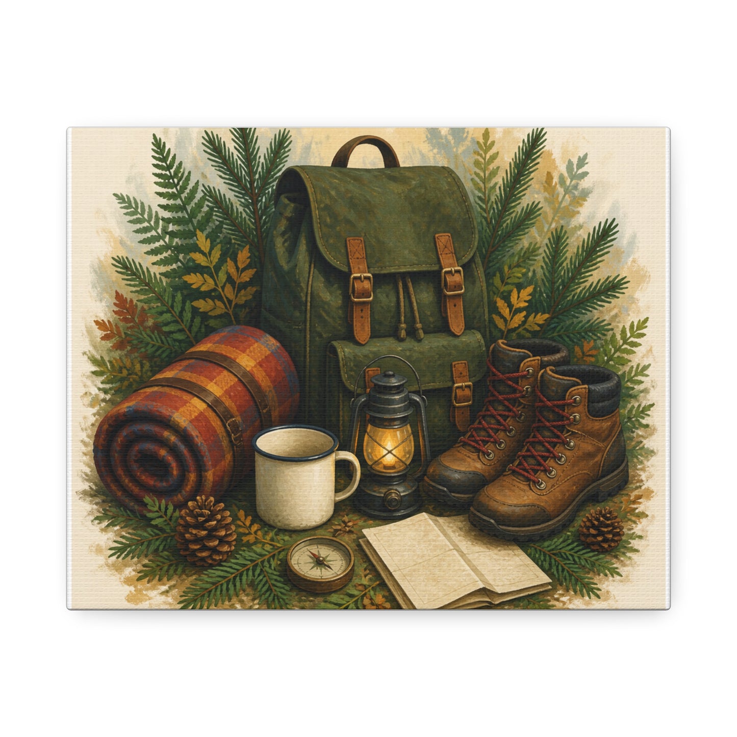 Generic Camping Gear Outdoor Adventure Canvas Art