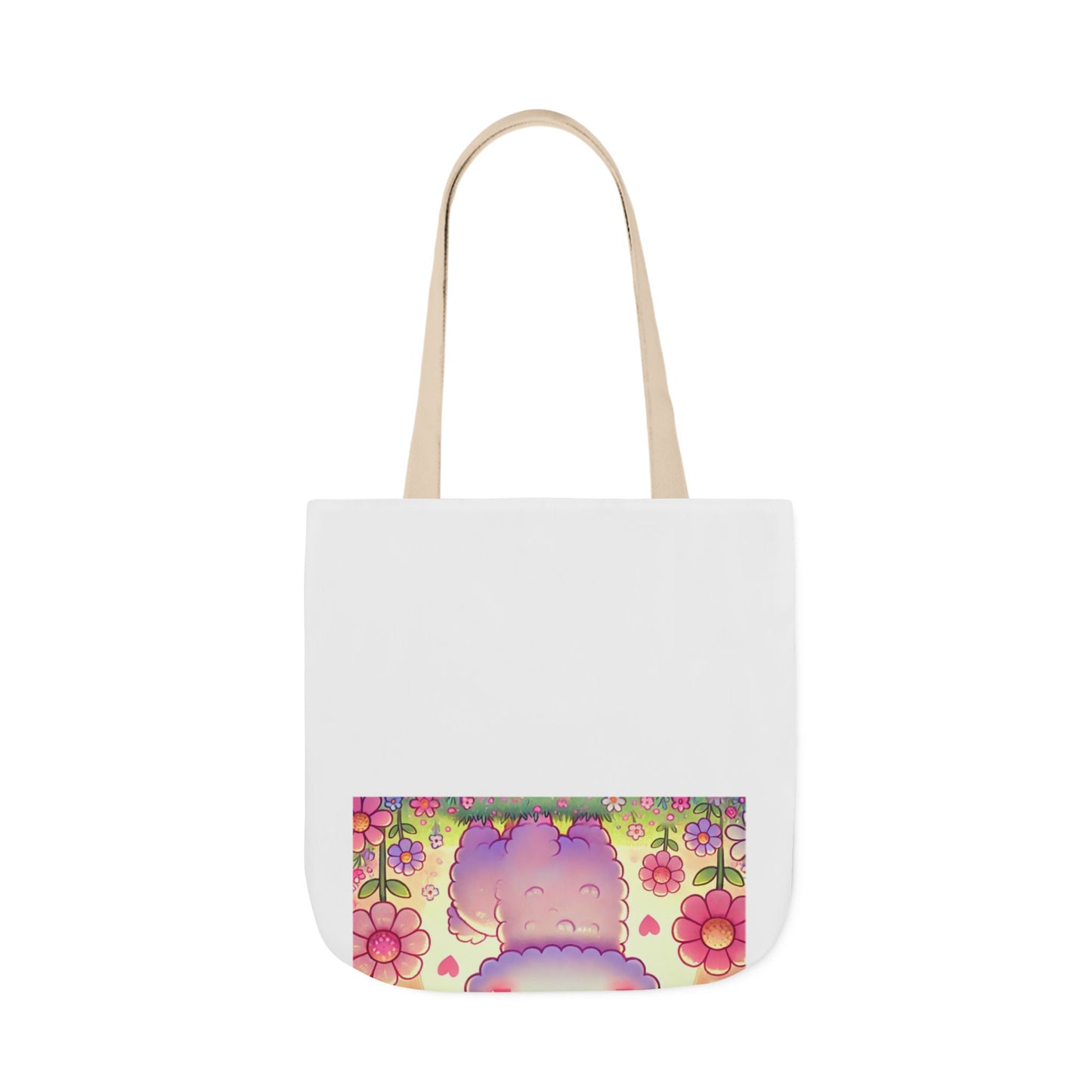 Pastel Floral Alpaca Garden Kawaii Canvas Tote Bag