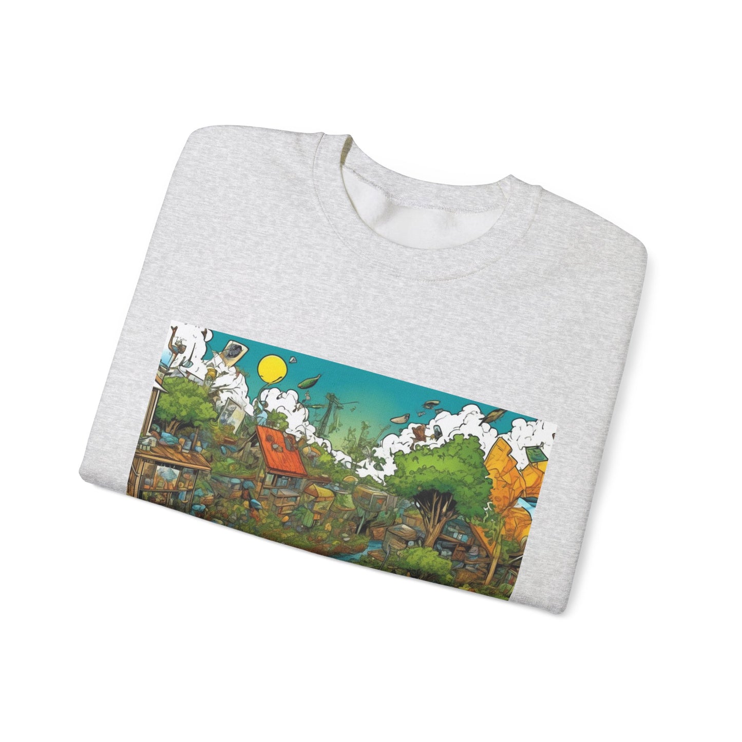Whimsical Garden Stream Nature Gift Art Sweatshirt