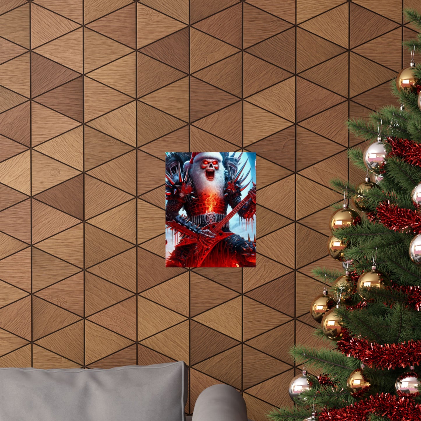 Heavy Metal Santa Holiday Concert Music Room Poster