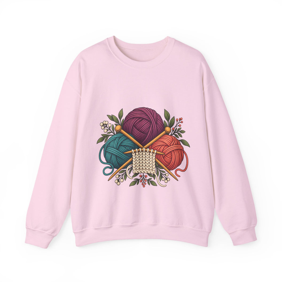 Retro Yarn and Knitting Botanical Art Sweatshirt