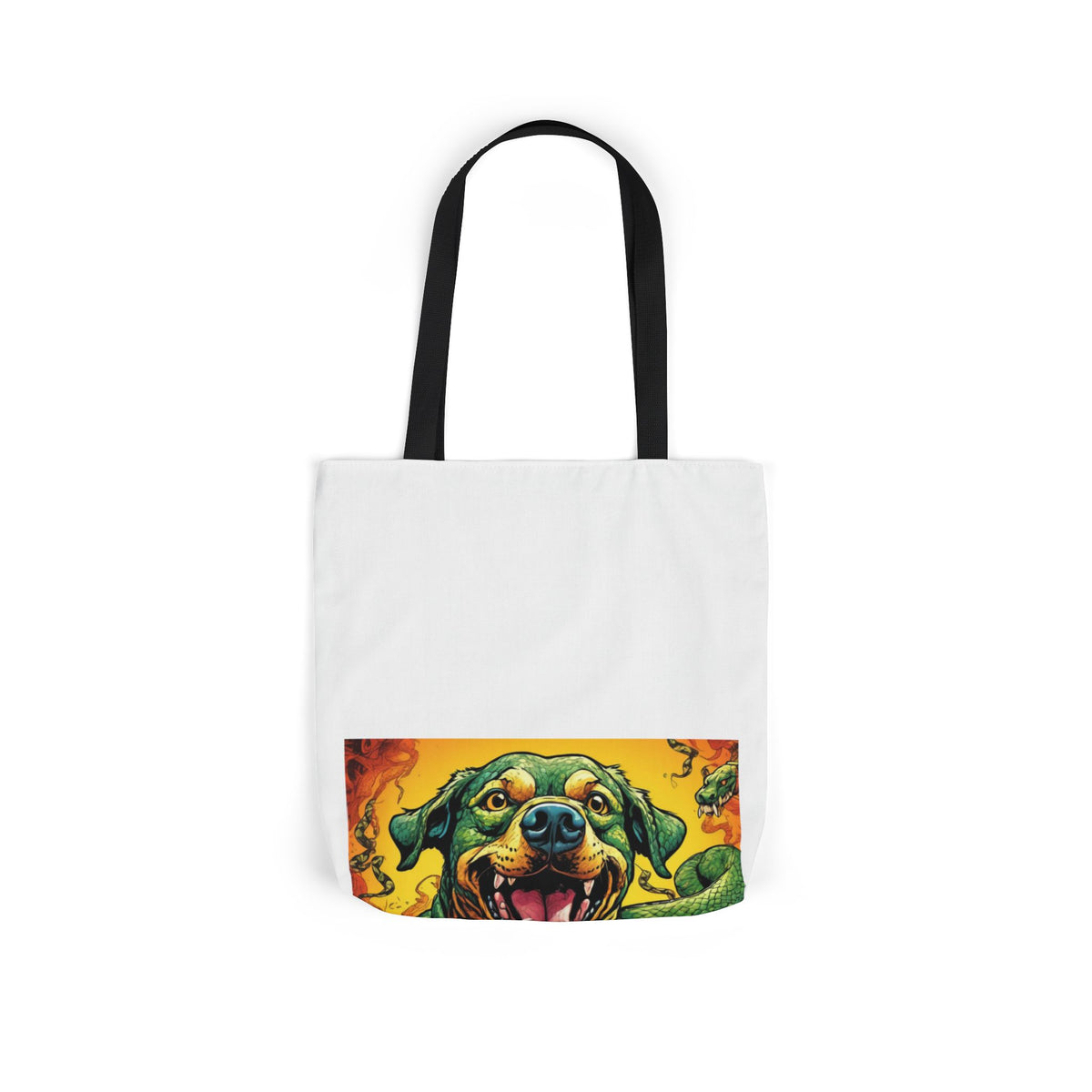 Surreal Serpent Hound Dark Fantasy Canvas Tote Bag
