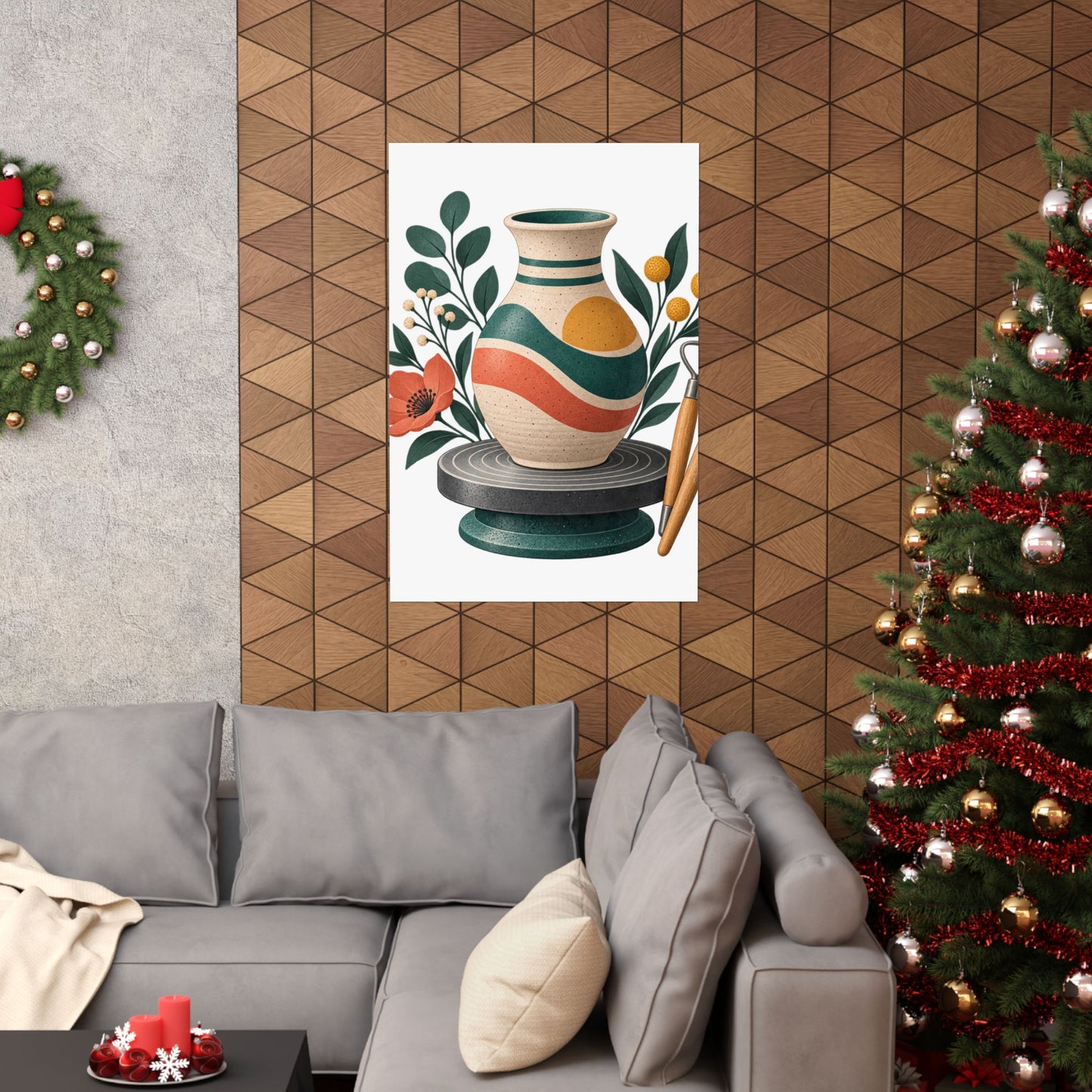 Midcentury Pottery Botanical Art Poster