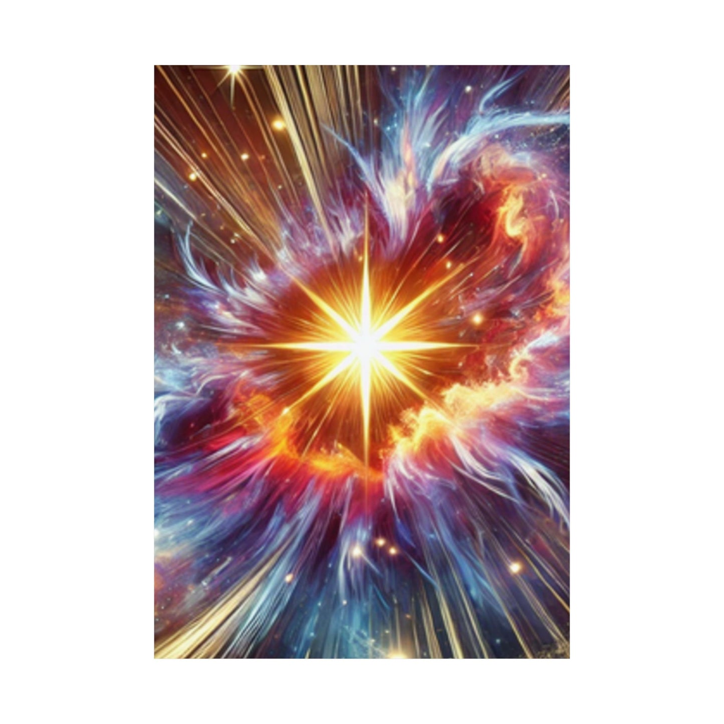 Cosmic Starburst Energy Abstract Space Poster Wall Art Decor