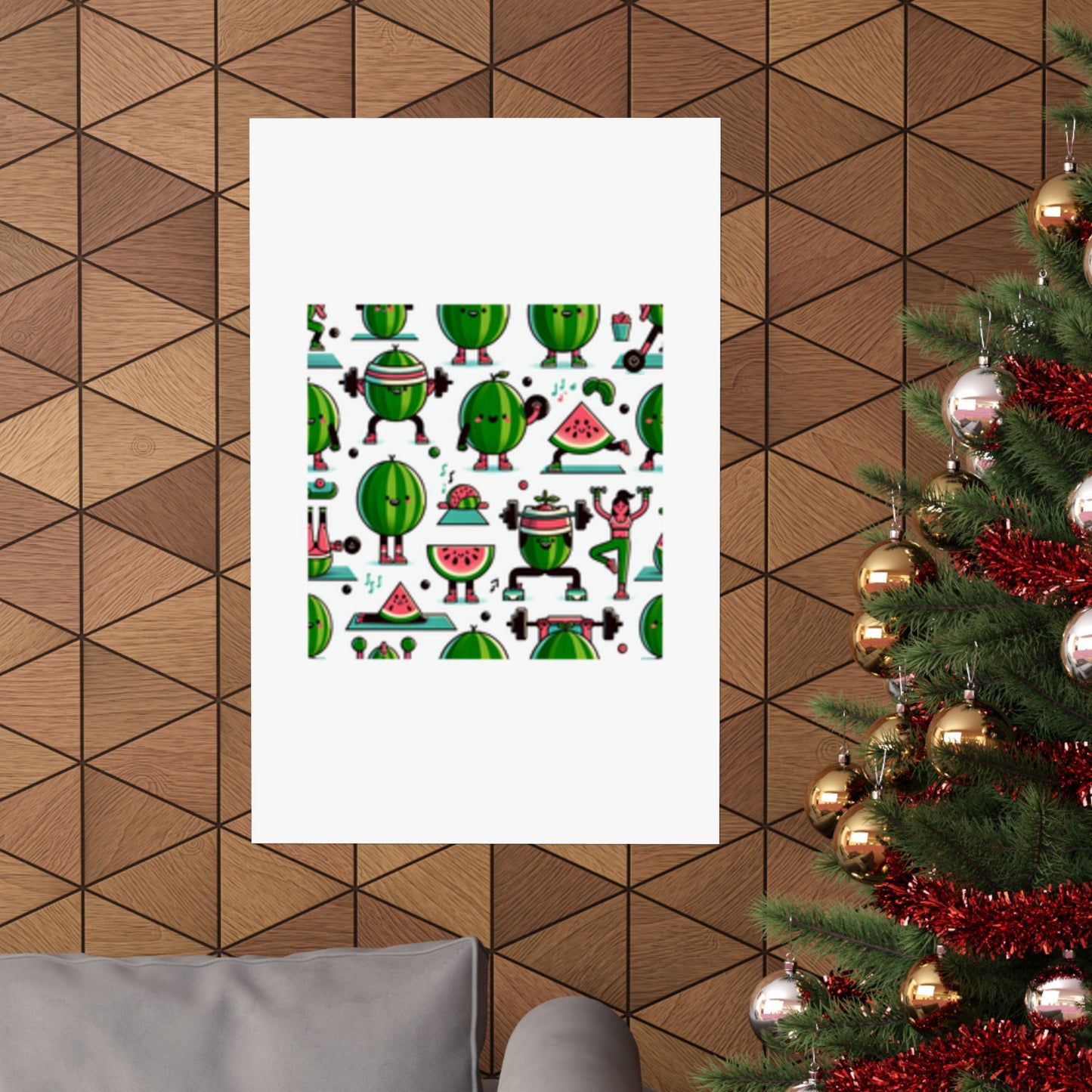 Watermelon Workout Club Cute Food Fitness Wall Art Poster