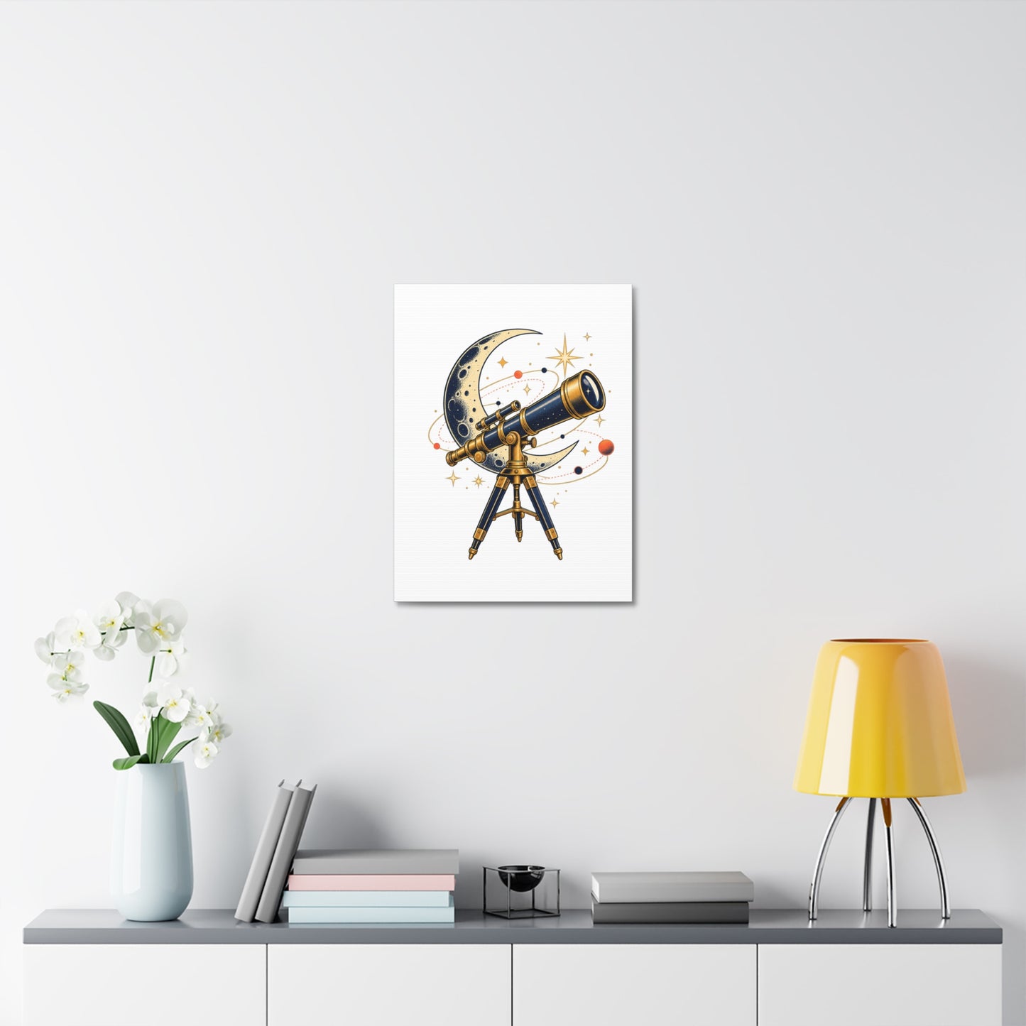 Vintage Telescope Celestial Astronomy Canvas