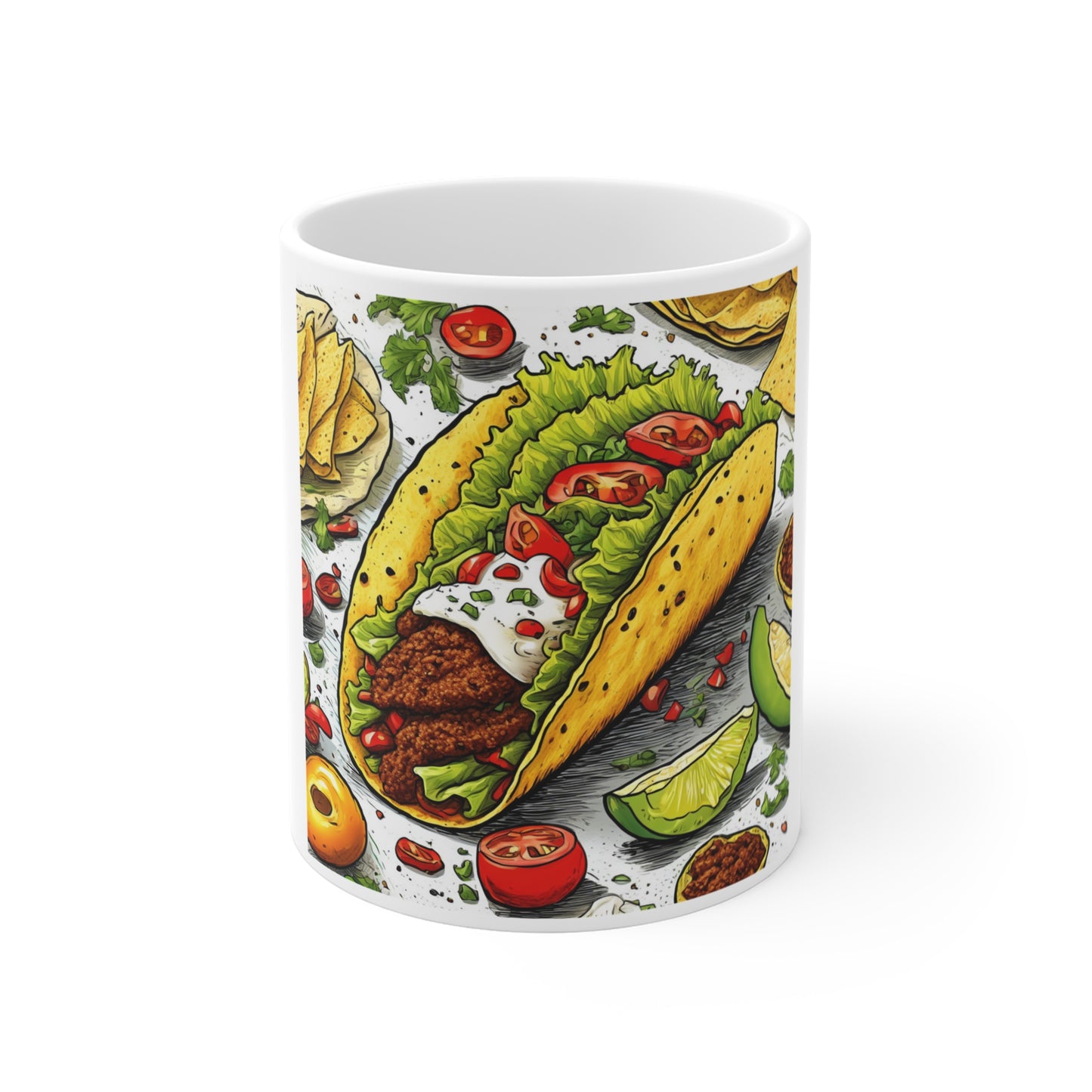 Bold Taco Illustration Foodie Gift Art Coffee Mug